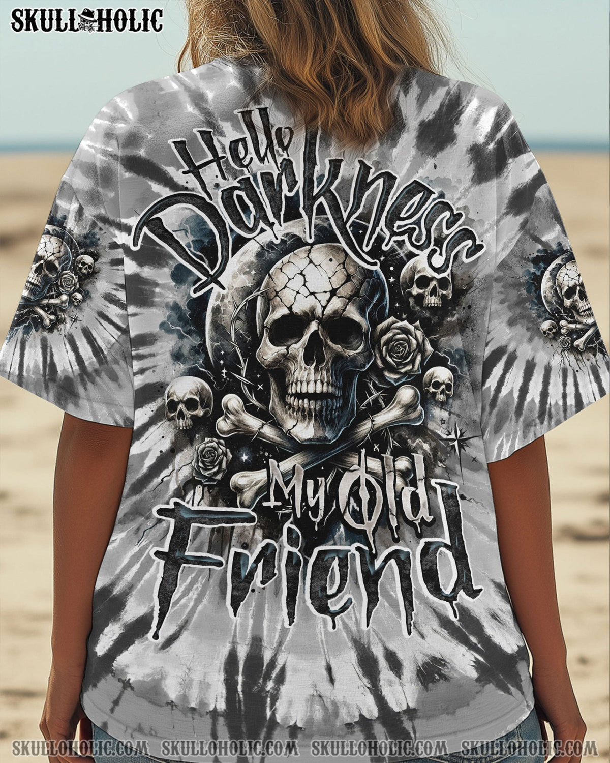 BLISSCORNERS HELLO DARKNESS MY OLD FRIEND TIE DYE ALL OVER PRINT