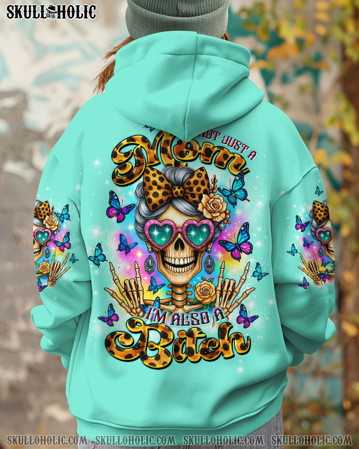 BLISSCORNERS I AM A NICE PERSON SKULL MESSY BUN TIE DYE ALL OVER PRINT