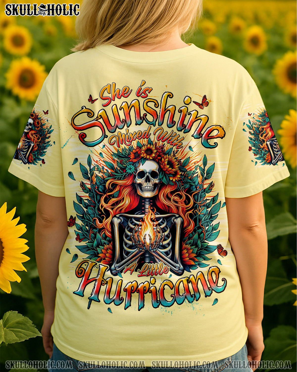 BLISSCORNERS SHE'S SUNSHINE MIXED WITH A LITTLE HURRICANE ALL OVER PRINT