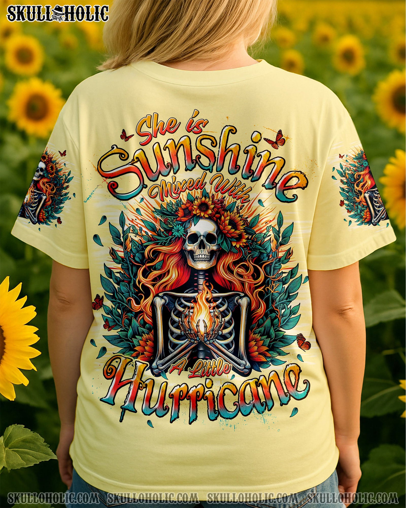 BLISSCORNERS SHE'S SUNSHINE MIXED WITH A LITTLE HURRICANE ALL OVER PRINT