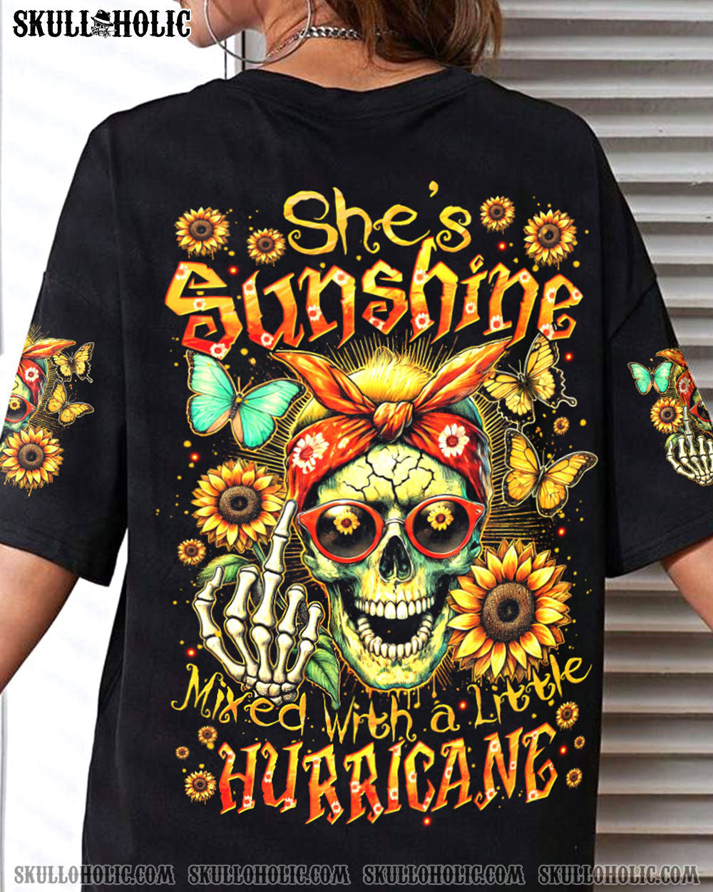 BLISSCORNERS IT'S GOING TO BE ONE OF THOSE DAYS MESSY BUN SKULL ALL OVER PRINT