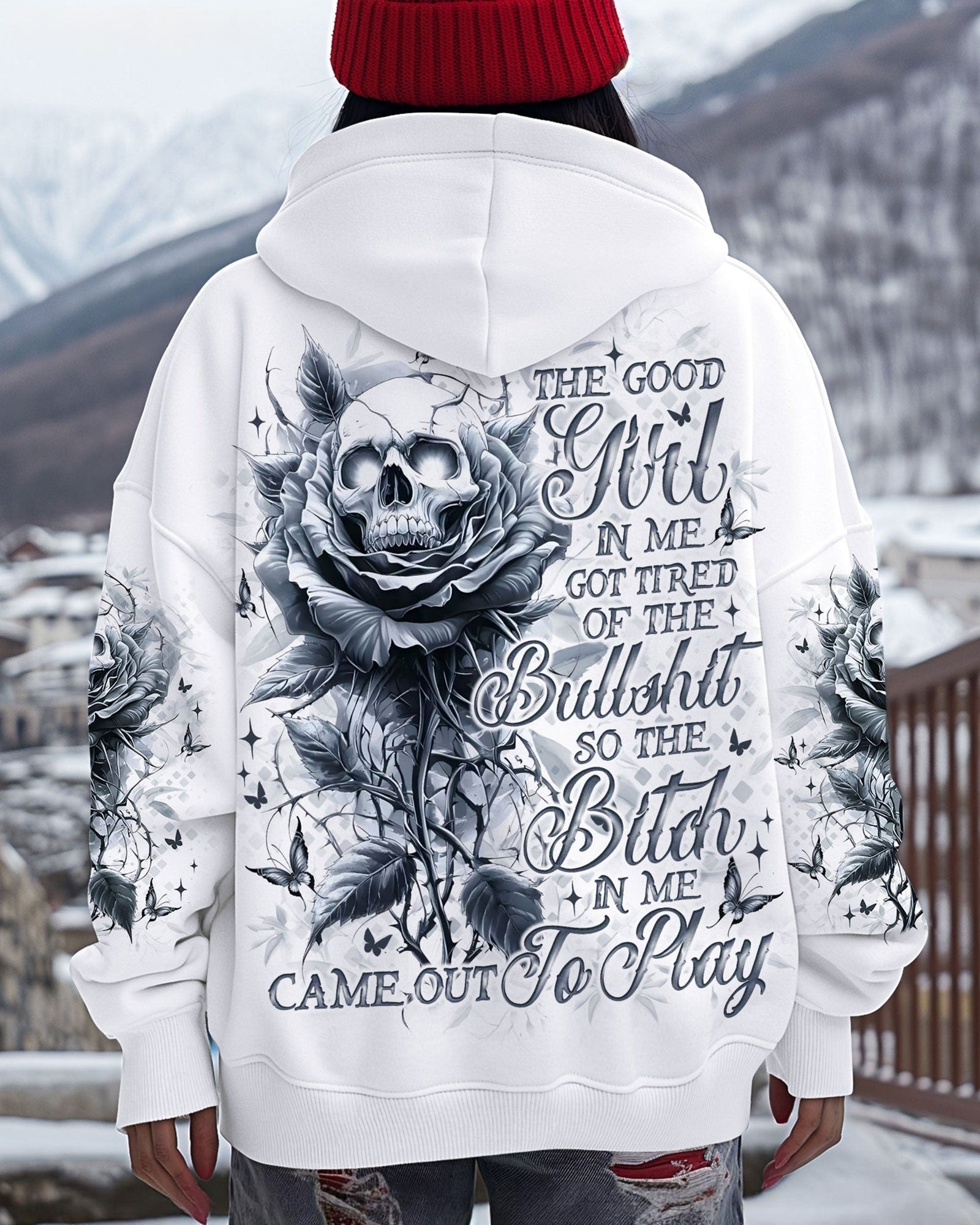 BLISSCORNERS BUT DID YOU DIE MOM LIFE MESSY BUN SKULL ALL OVER PRINT