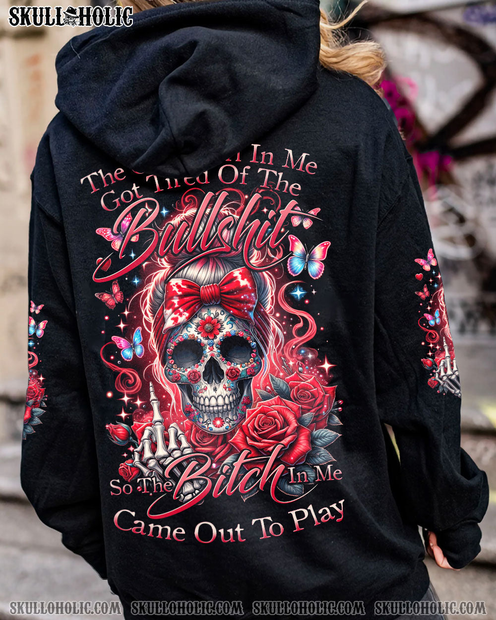 BLISSCORNERS THE GOOD GIRL IN ME MESSY BUN ALL OVER PRINT