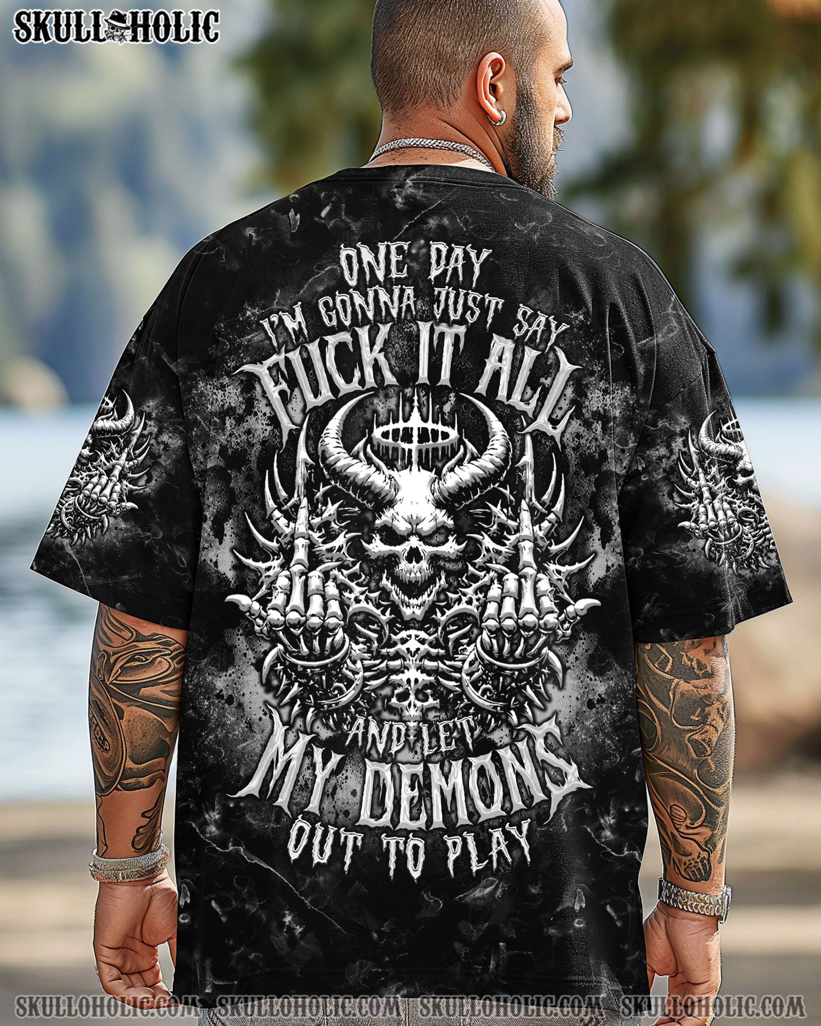 BLISSCORNERS ONE DAY I'M GONNA JUST SAY SKULL ALL OVER PRINT