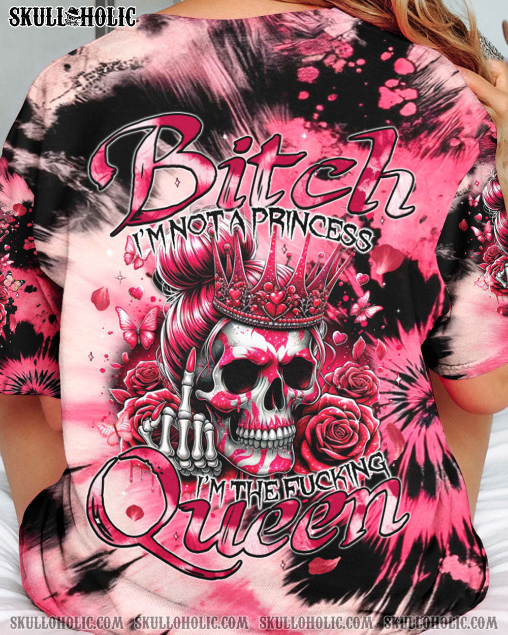 BLISSCORNERS I'M NOT A PRINCESS SKULL TIE DYE ALL OVER PRINT