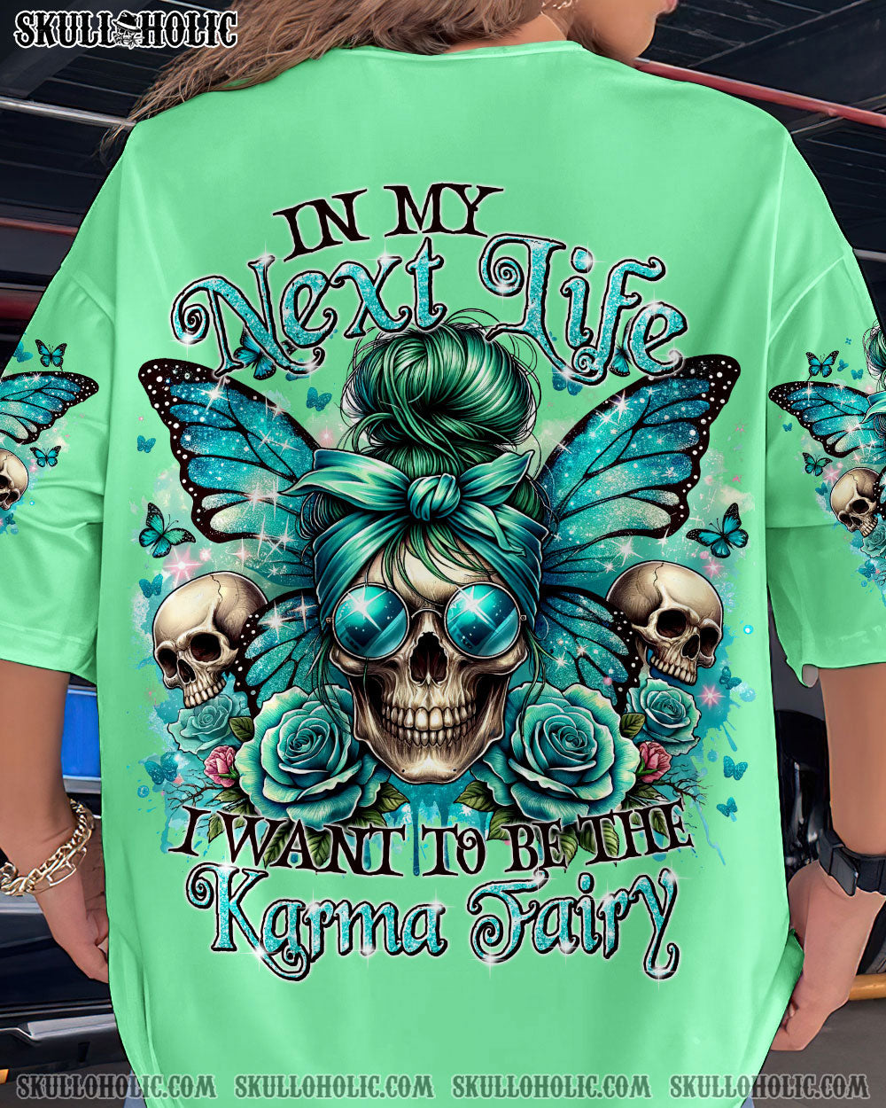 BLISSCORNERS THE GOOD GIRL IN ME MESSY BUN TIE DYE ALL OVER PRINT
