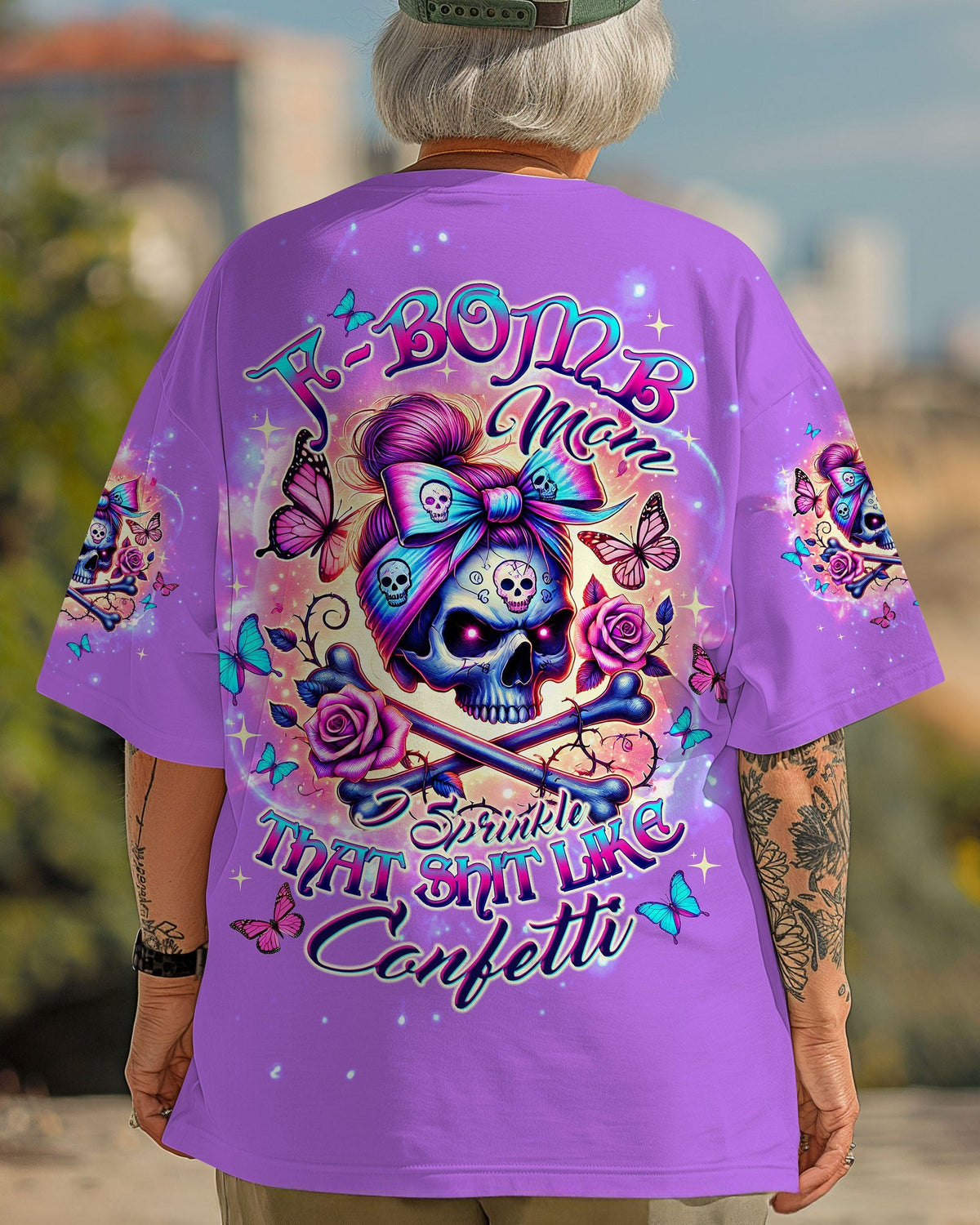 BLISSCORNERS ASSUMING I WAS LIKE MOST GIRLS SKULL MESSY BUN ALL OVER PRINT