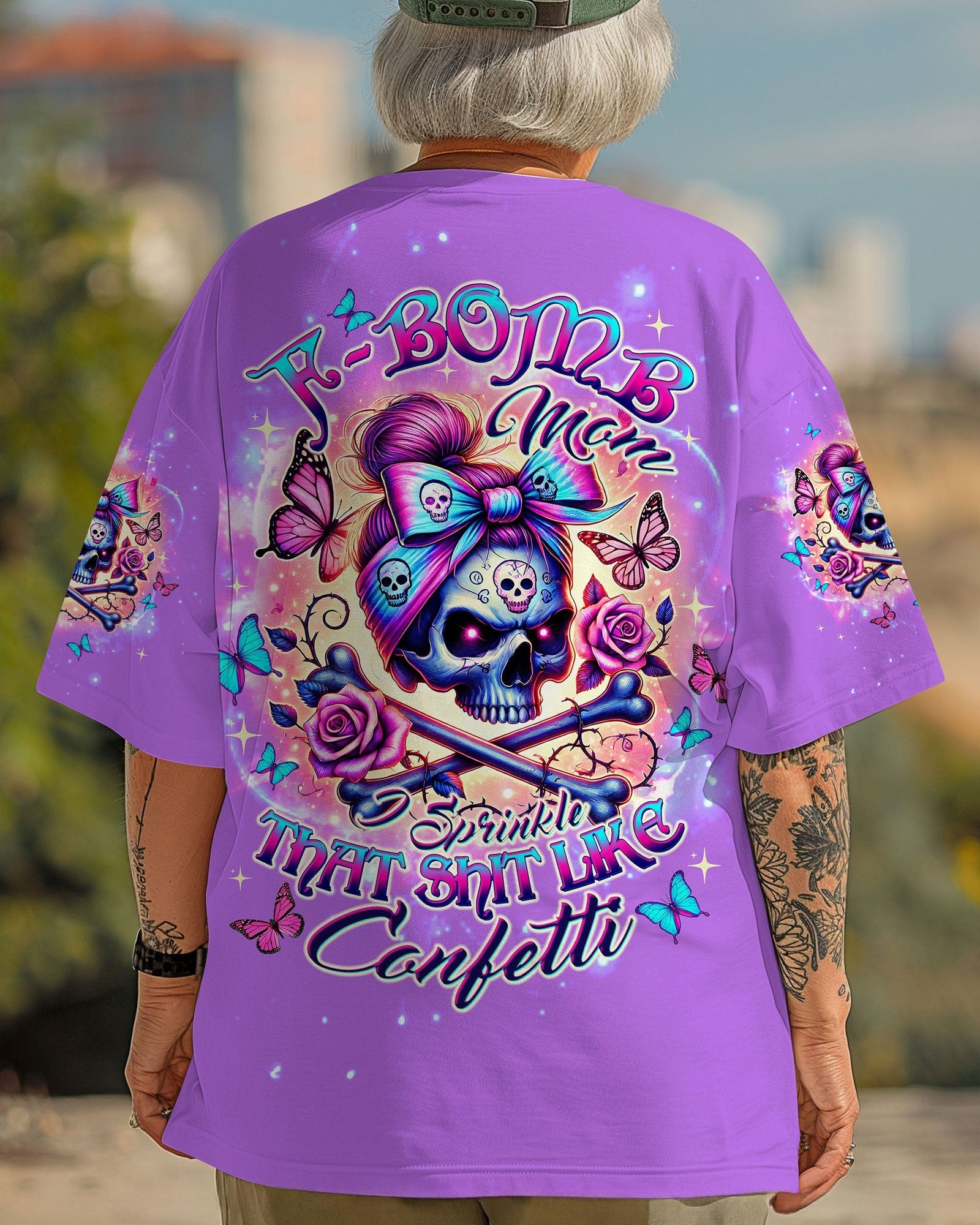 BLISSCORNERS ASSUMING I WAS LIKE MOST GIRLS SKULL MESSY BUN ALL OVER PRINT