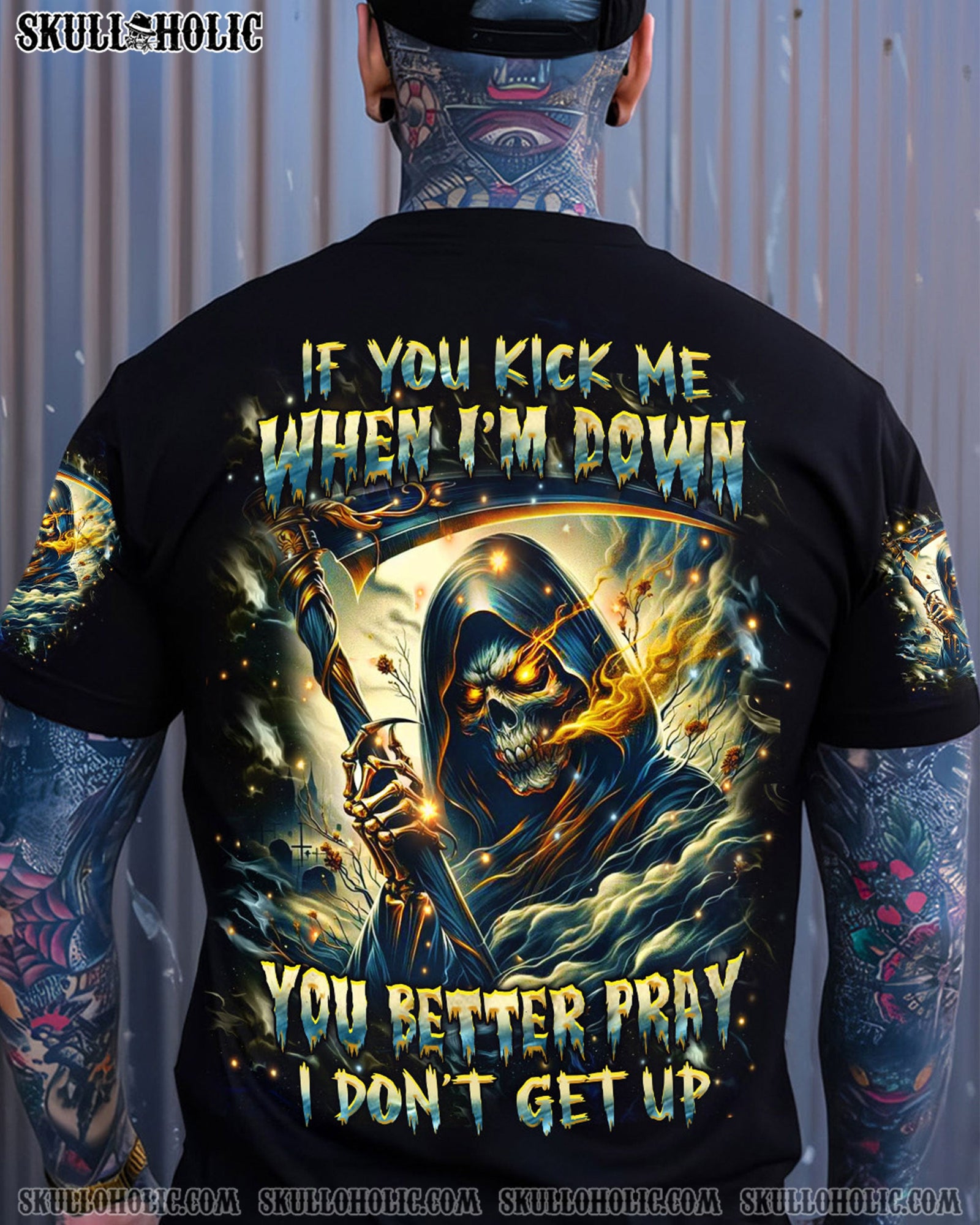 BLISSCORNERS IF YOU KICK ME WHEN I'M DOWN ALL OVER PRINT