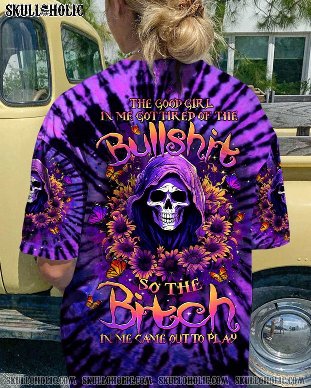 BLISSCORNERS THE GOOD GIRL IN ME REAPER SUNFLOWER ALL OVER PRINT