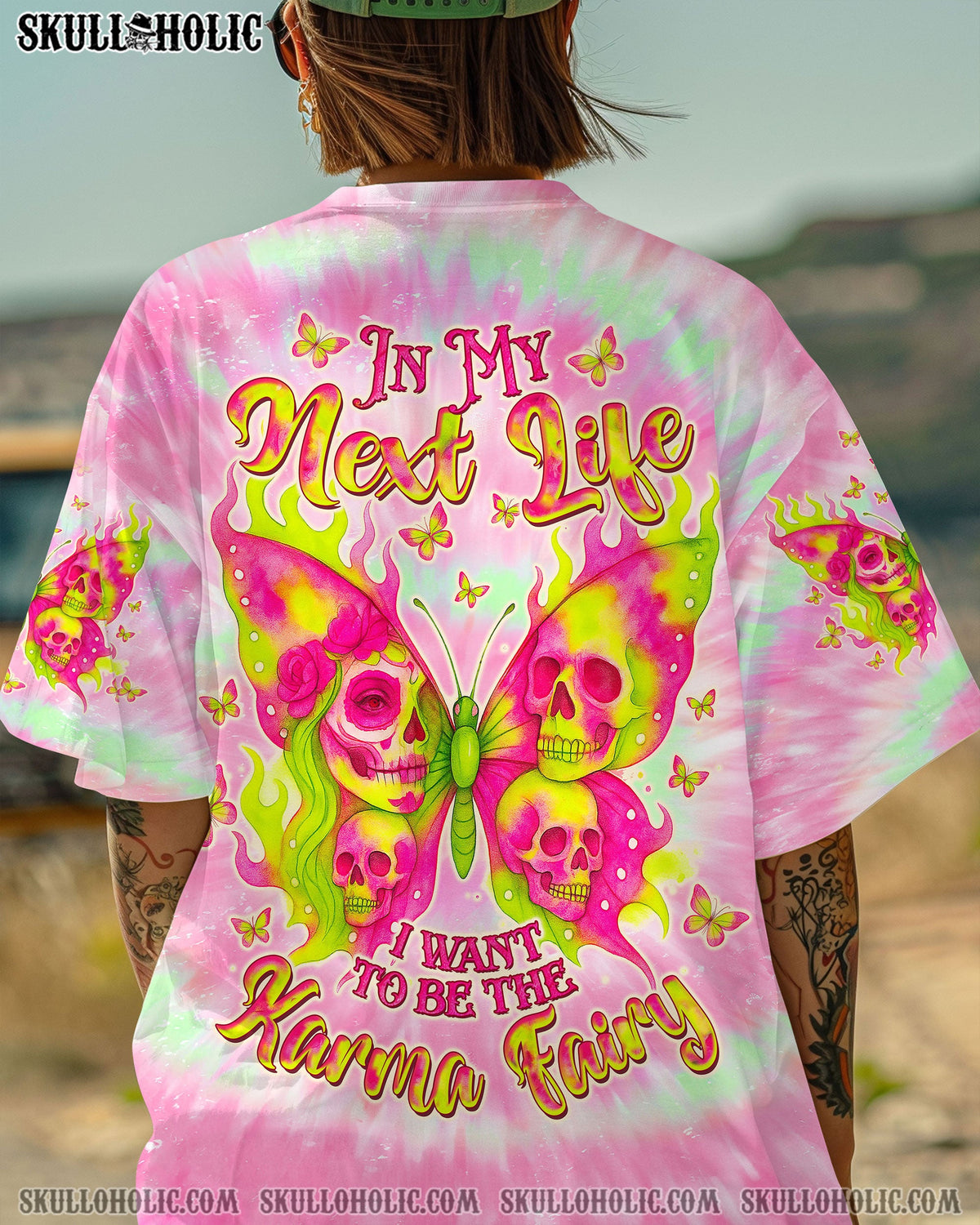 BLISSCORNERS KARMA FAIRY SKULL BUTTERFLY ALL OVER PRINT