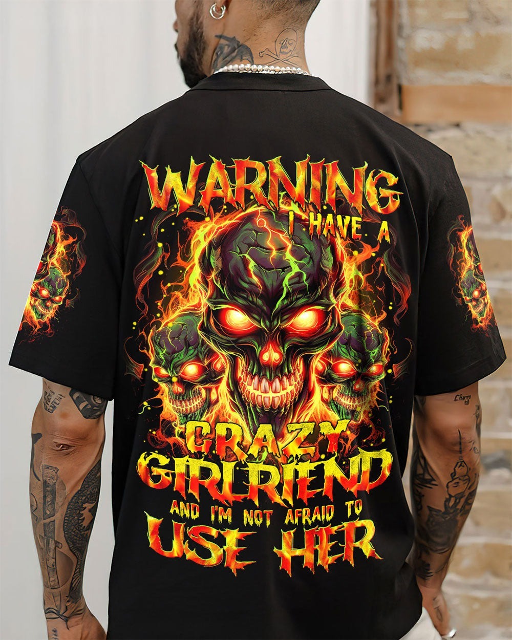 BLISSCORNERS WARNING I HAVE A CRAZY GIRLFRIEND ALL OVER PRINT