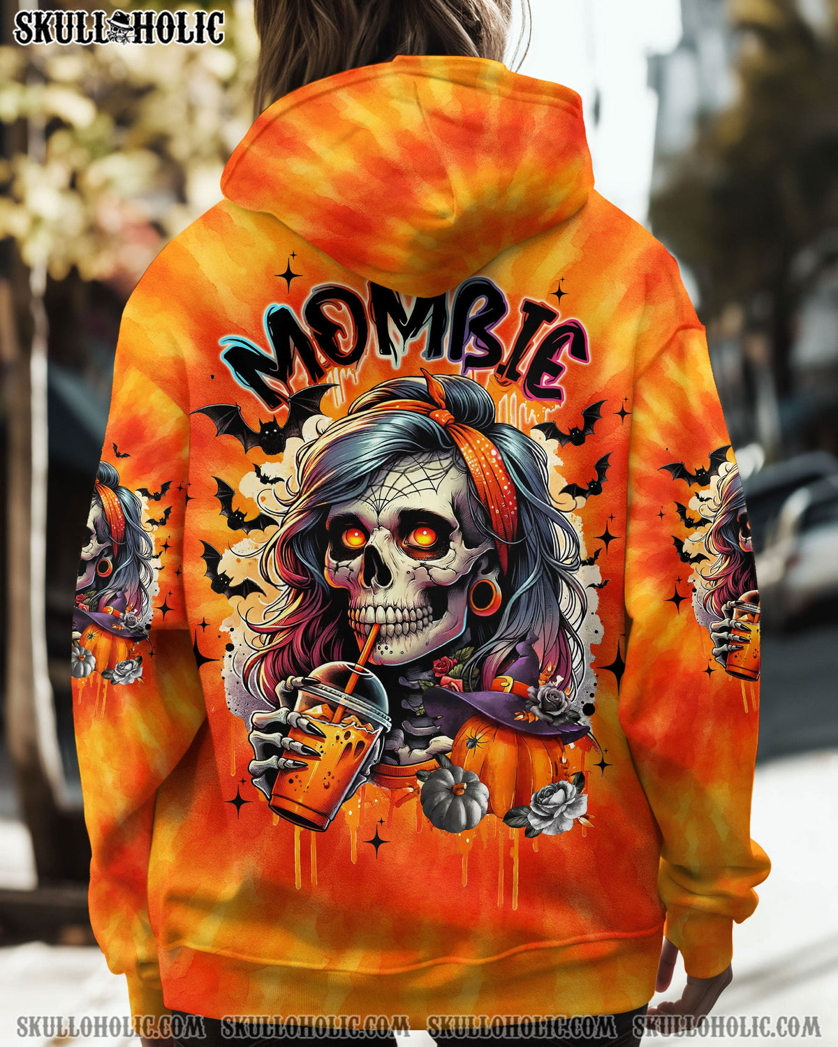 BLISSCORNERS MOMBIE SKULL LADY HALLOWEEN ALL OVER PRINT
