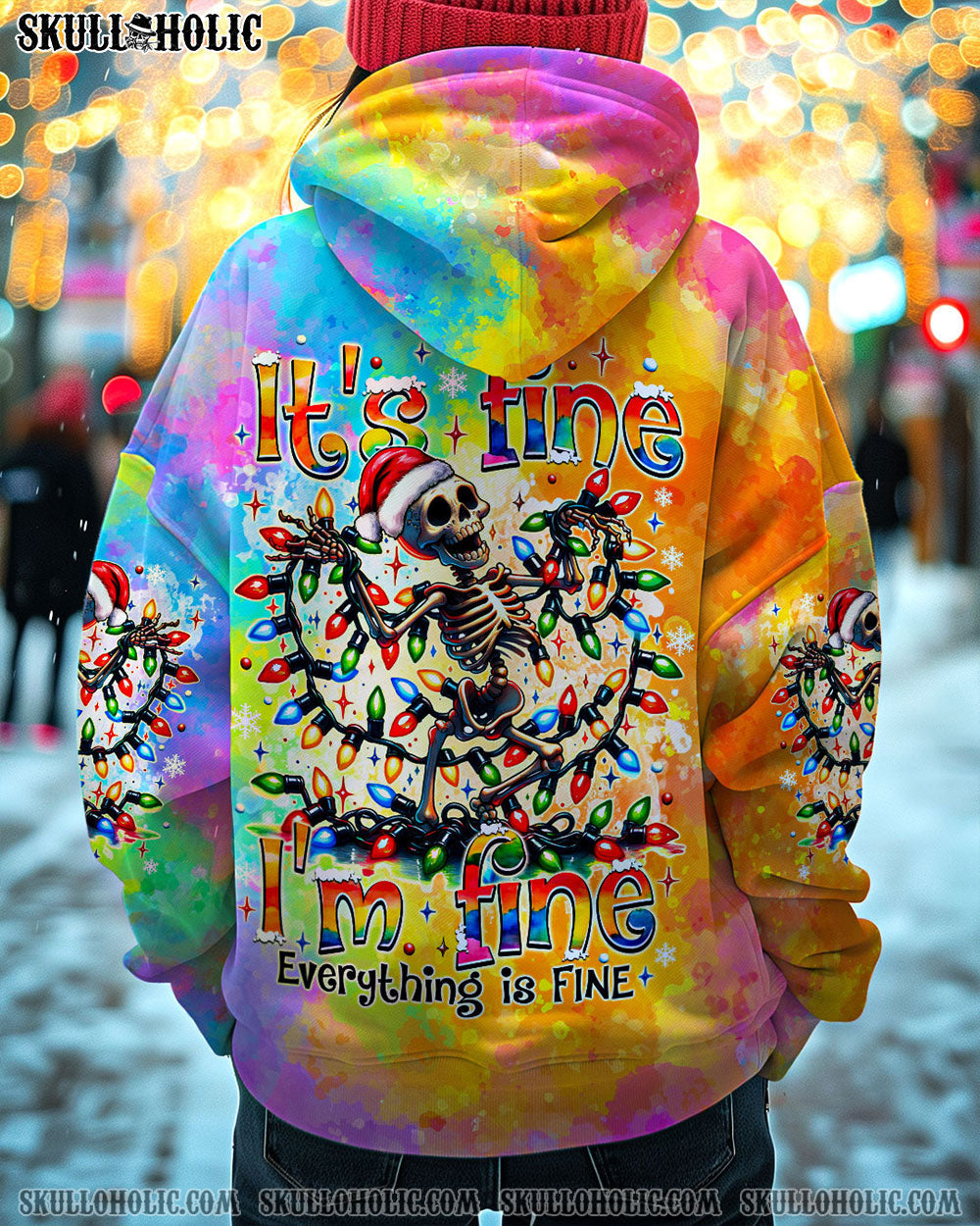 BLISSCORNERS EVERYTHING'S FINE CHRISTMAS ALL OVER PRINT