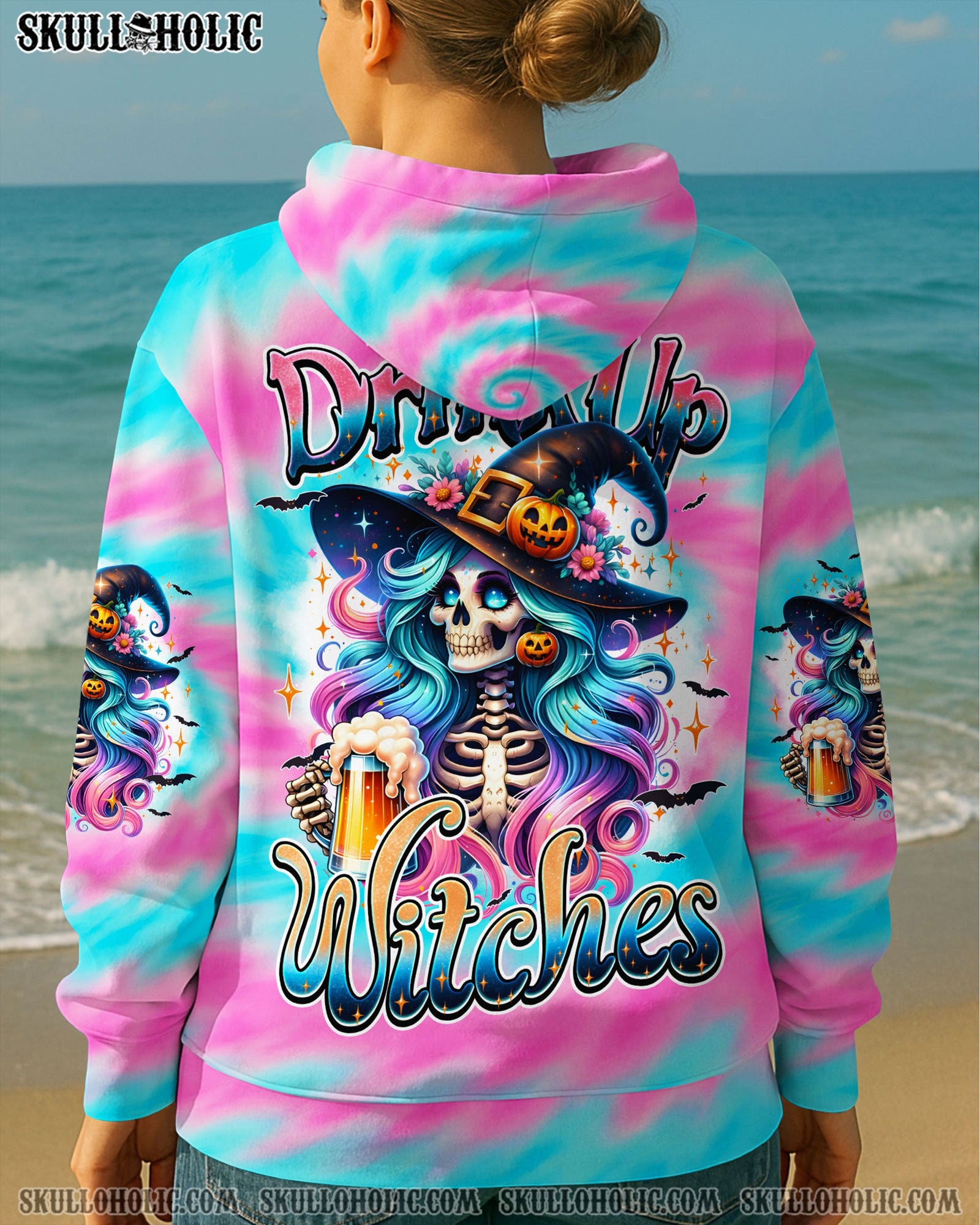 BLISSCORNERS DRINK UP WITCHES HALLOWEEN TIE DYE ALL OVER PRINT