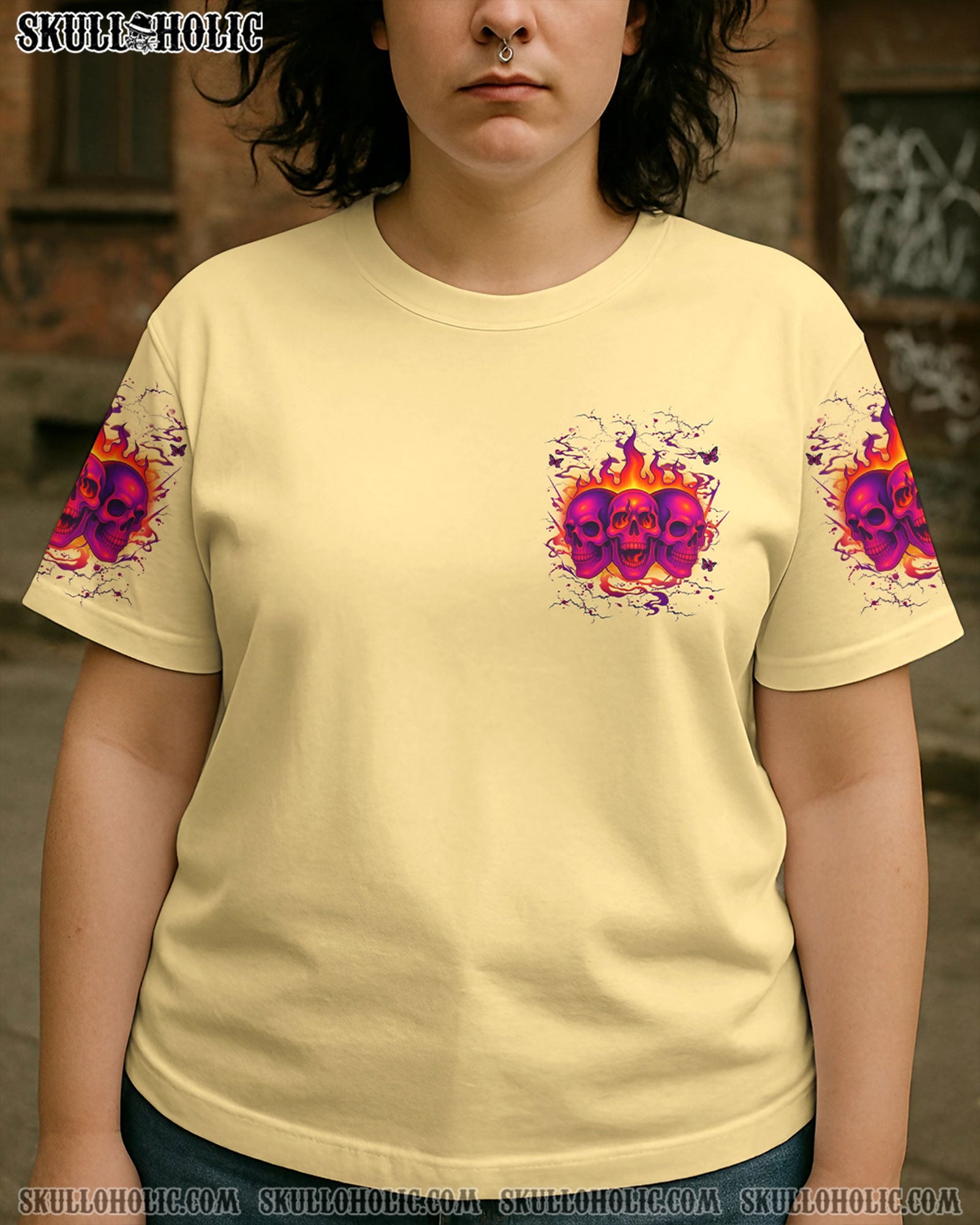 BLISSCORNERS I HAVE 3 SIDES 3 SKULLS ALL OVER PRINT