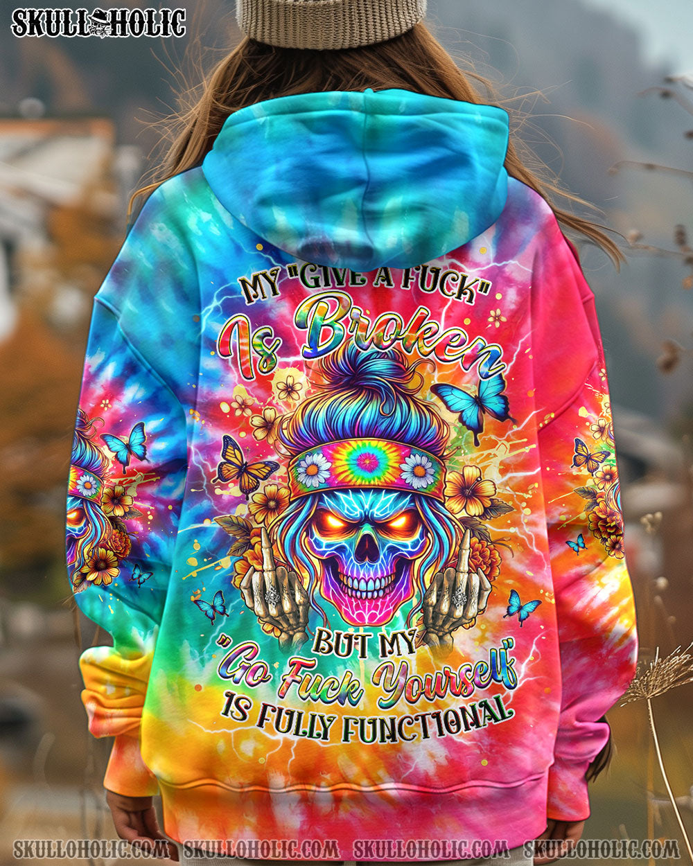 BLISSCORNERS MY GIVE A F IS BROKEN TIE DYE ALL OVER PRINT