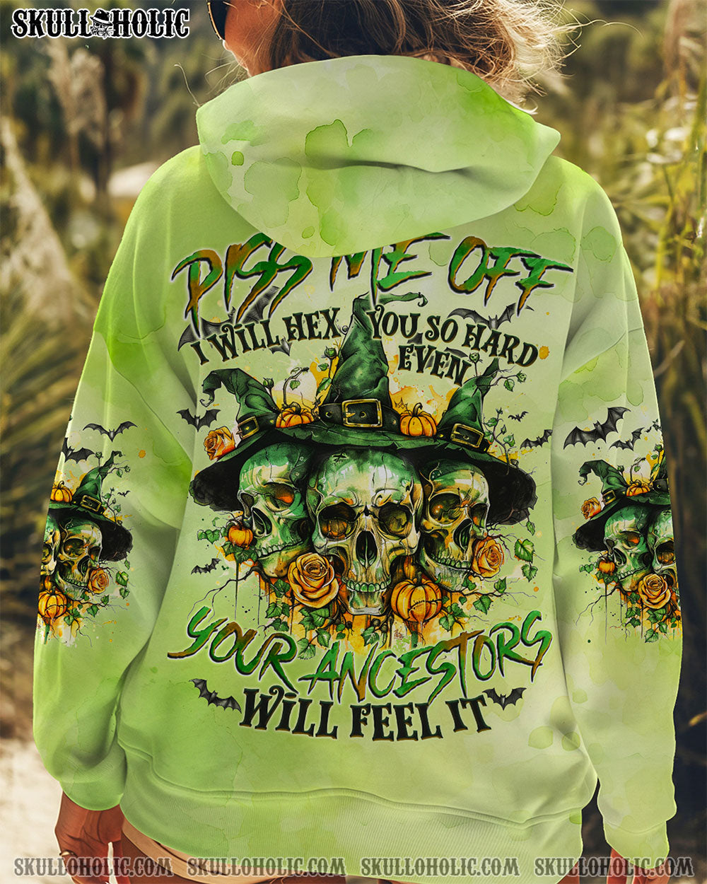BLISSCORNERS PISS ME OFF I WILL HEX YOU SKULL WITCH HALLOWEEN ALL OVER PRINT