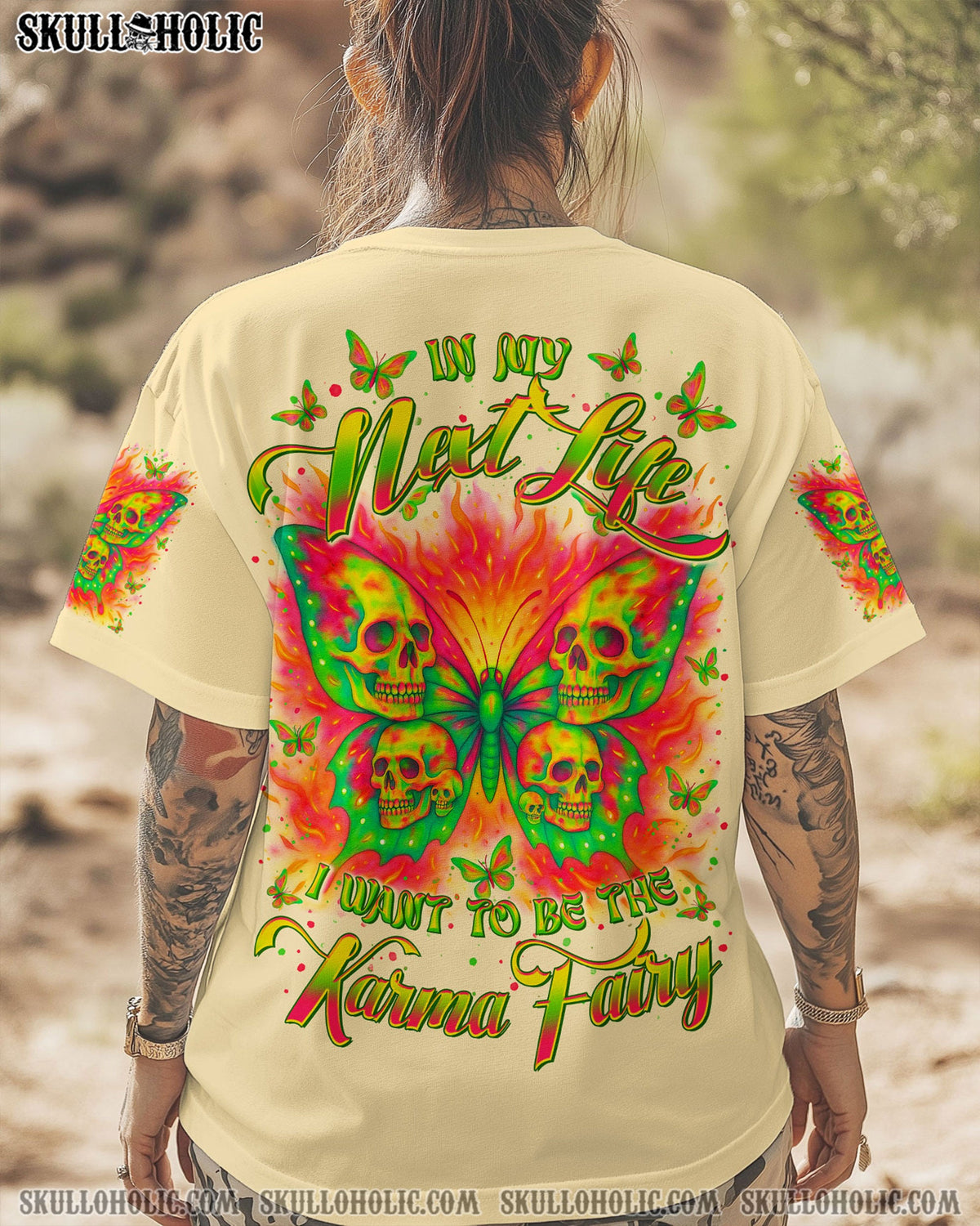 BLISSCORNERS KARMA FAIRY SKULL BUTTERFLY ALL OVER PRINT