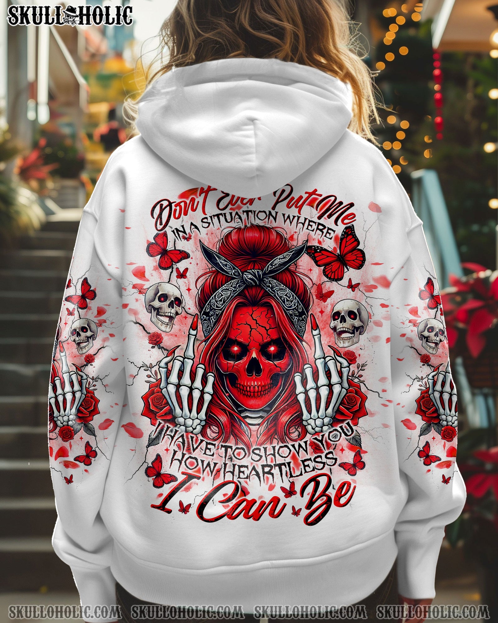 BLISSCORNERS THE GOOD GIRL IN ME GOT TIRED SKULL MESSY BUN TIE DYE ALL OVER PRINT