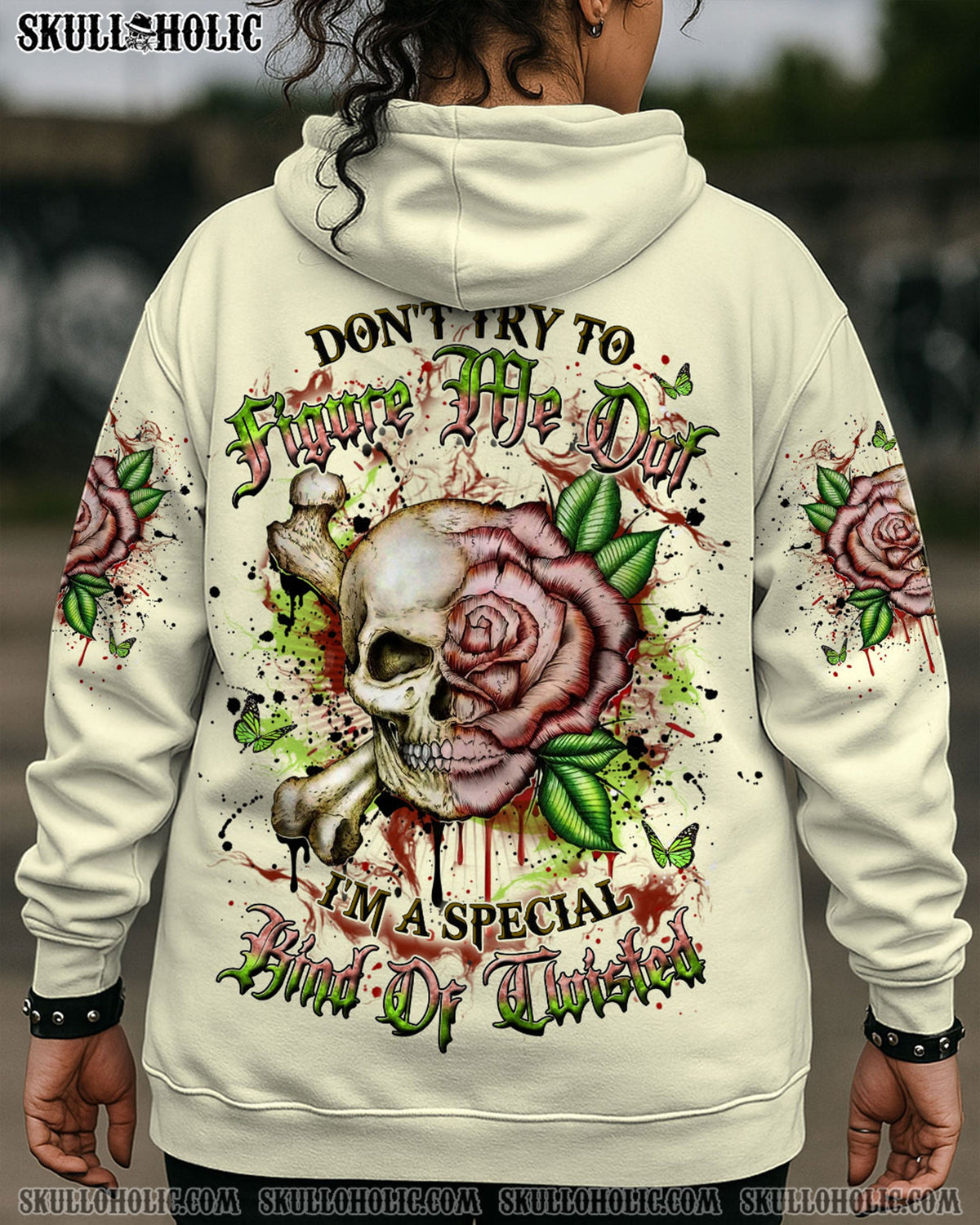 BLISSCORNERS DON'T TRY TO FIGURE ME OUT SKULL ALL OVER PRINT