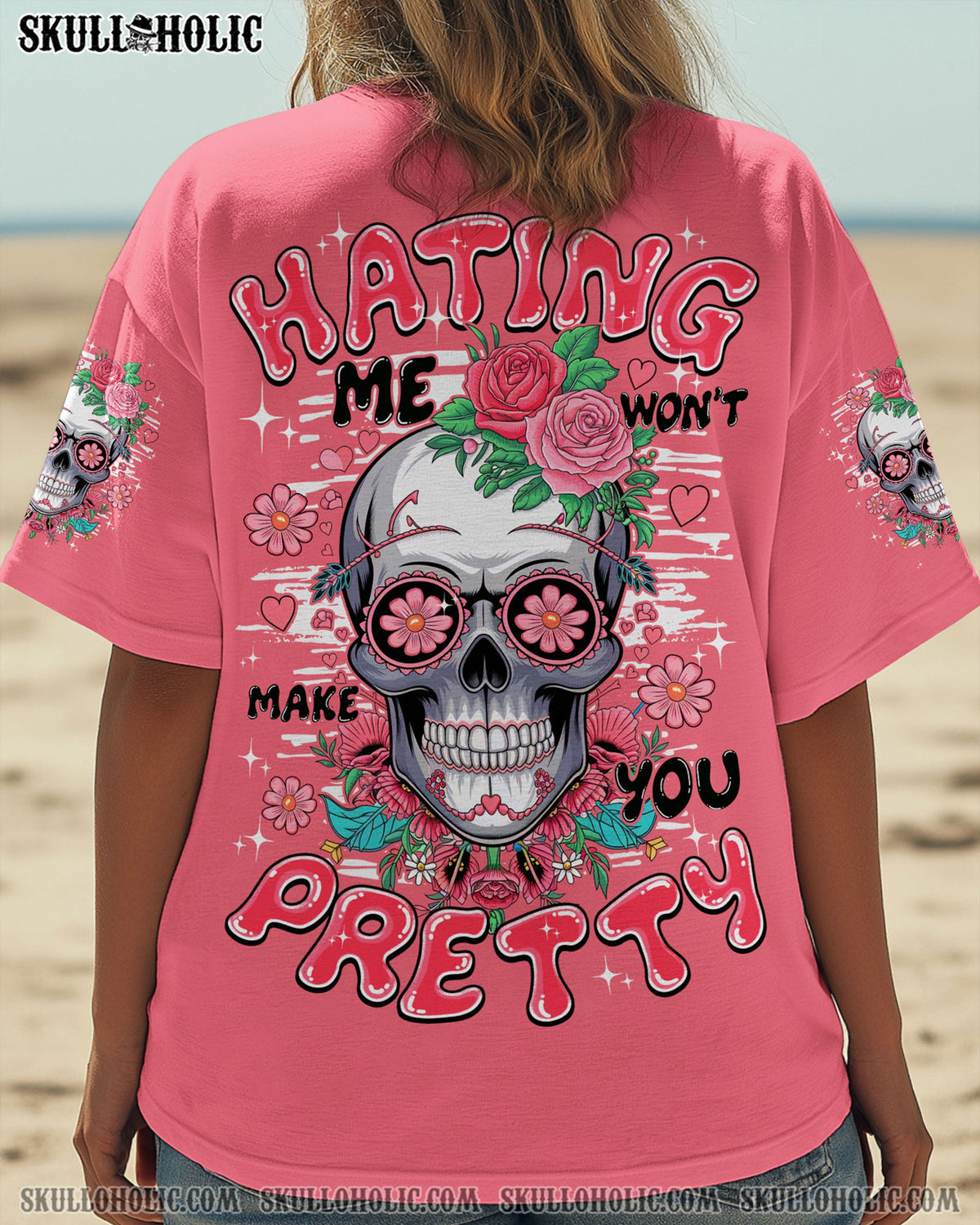 BLISSCORNERS HATING ME WON'T MAKE YOU PRETTY SKULL ALL OVER PRINT