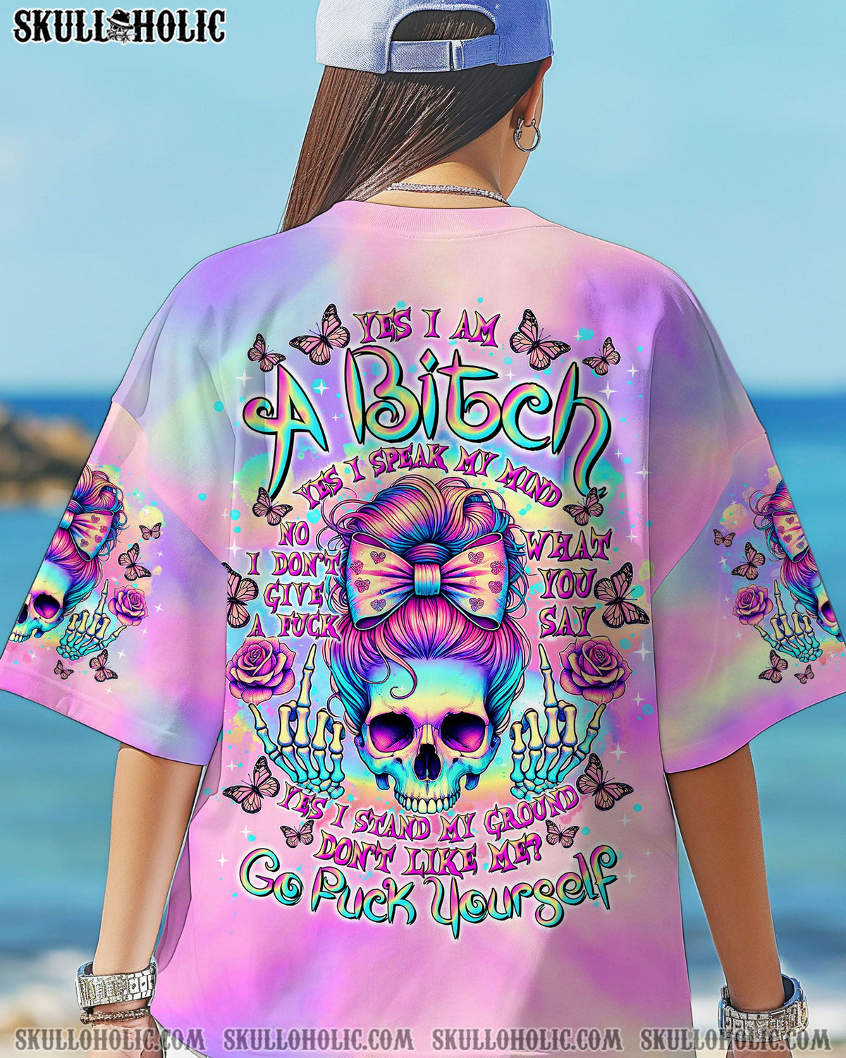BLISSCORNERS BUT DID YOU DIE MOM LIFE SKULL MESSY BUN ALL OVER PRINT