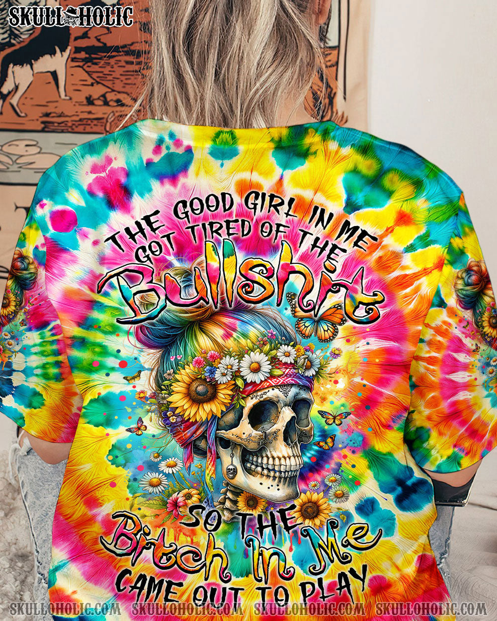 BLISSCORNERS THE GOOD GIRL IN ME TIE DYE ALL OVER PRINT