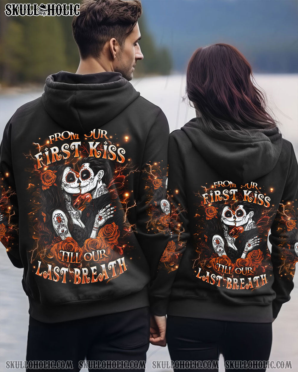BLISSCORNERS FROM OUR FIRST KISS SKULL COUPLE ALL OVER PRINT