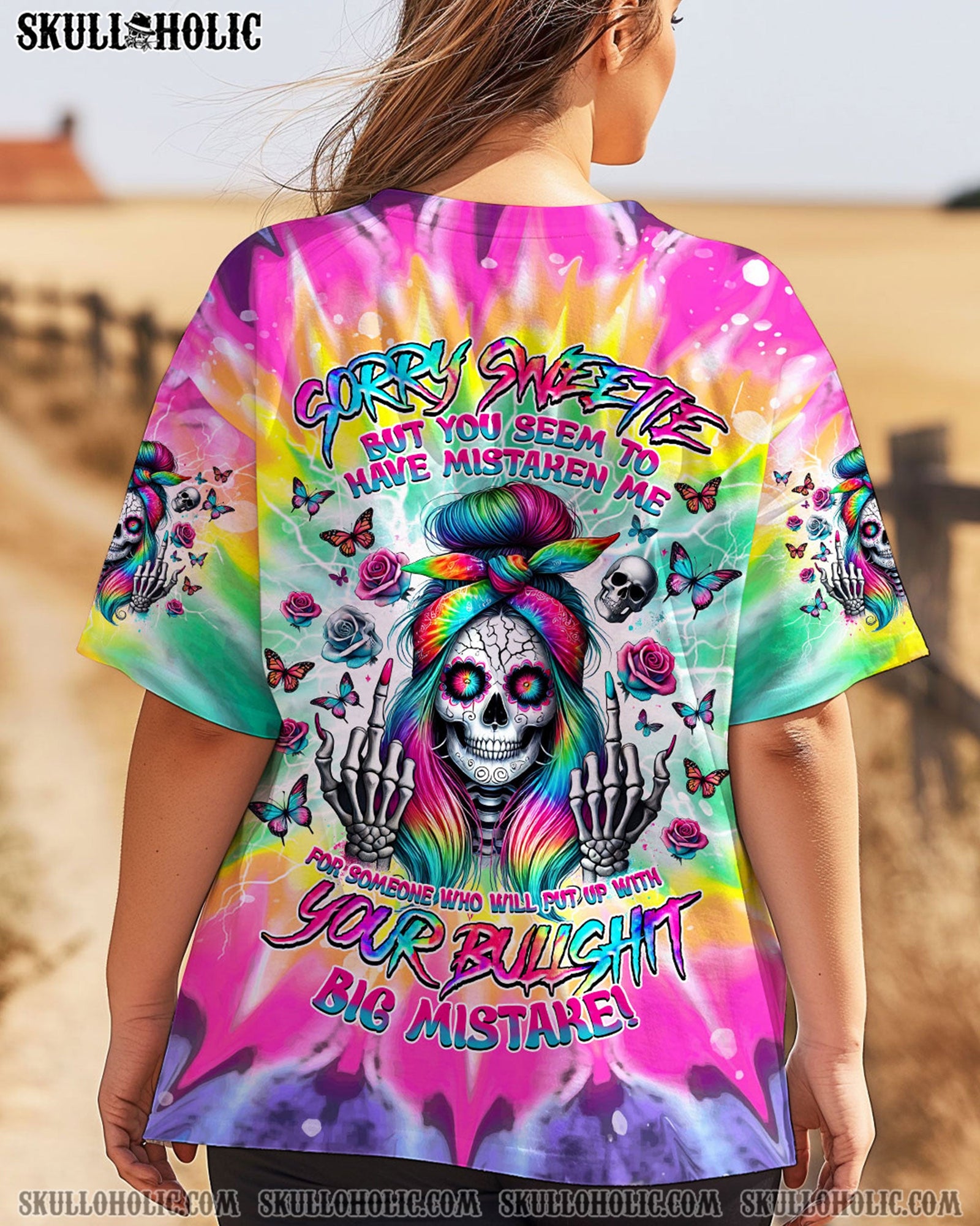 BLISSCORNERS SORRY SWEETIE SKULL LADY ALL OVER PRINT