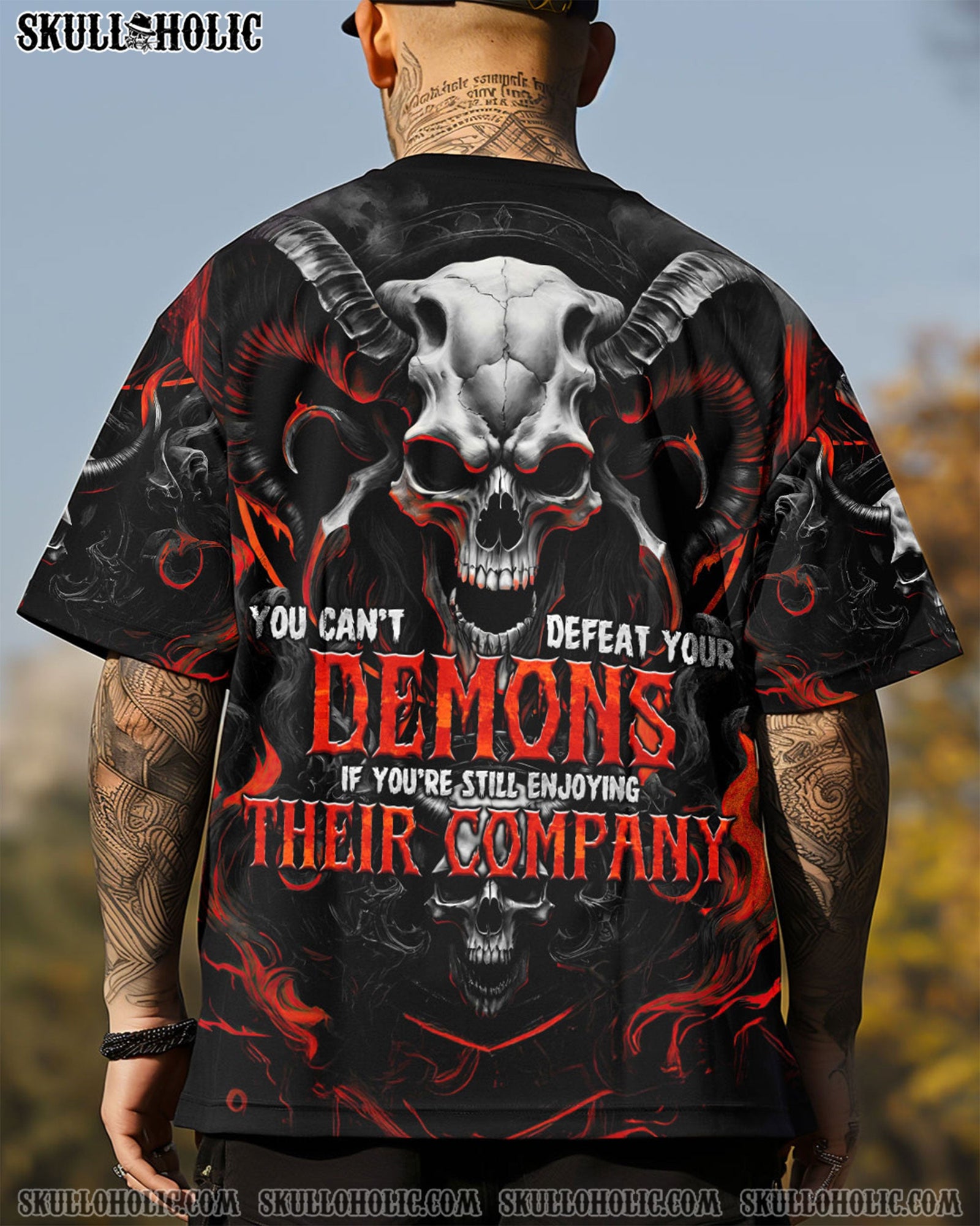 BLISSCORNERS YOU CAN'T DEFEAT YOUR DEMONS ALL OVER PRINT
