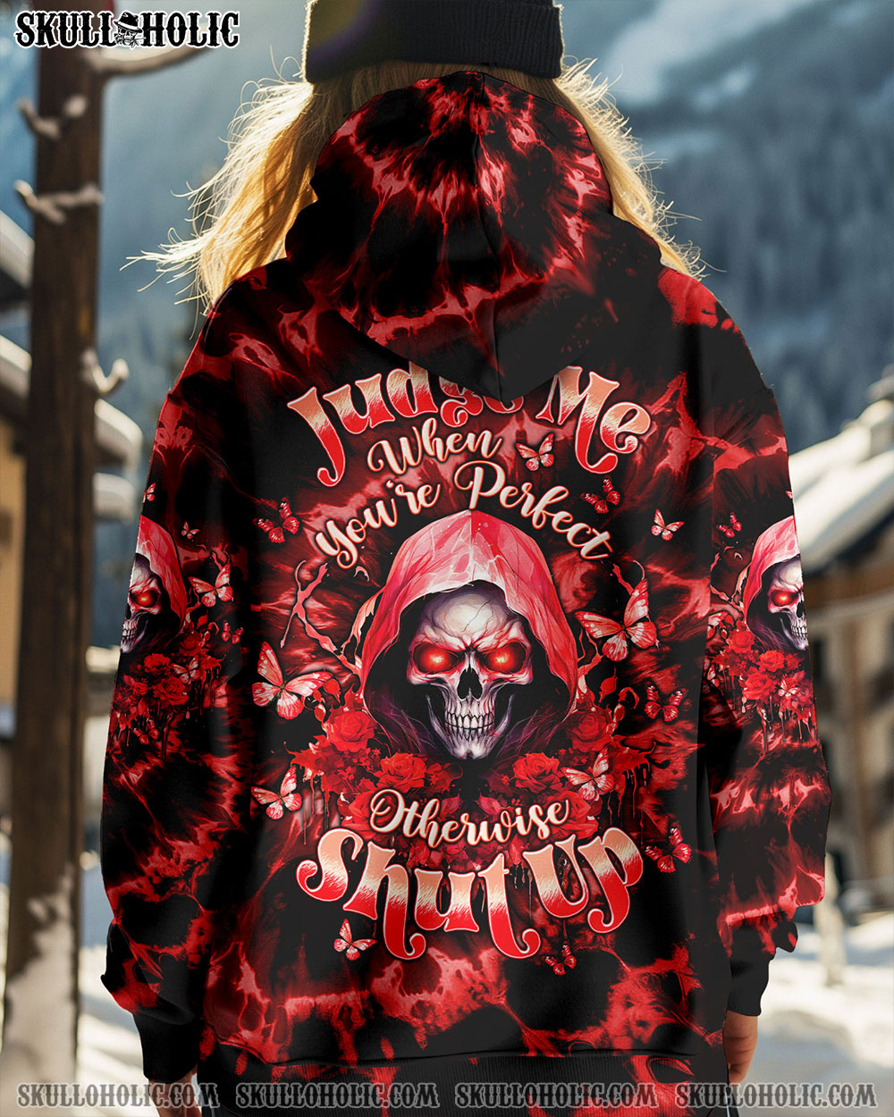 BLISSCORNERS JUDGE ME WHEN SKULL REAPER ROSE ALL OVER PRINT