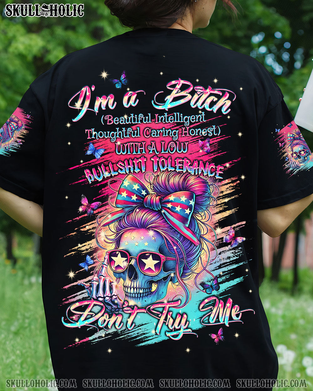 BLISSCORNERS I'M A B DON'T TRY ME MESSY BUN ALL OVER PRINT