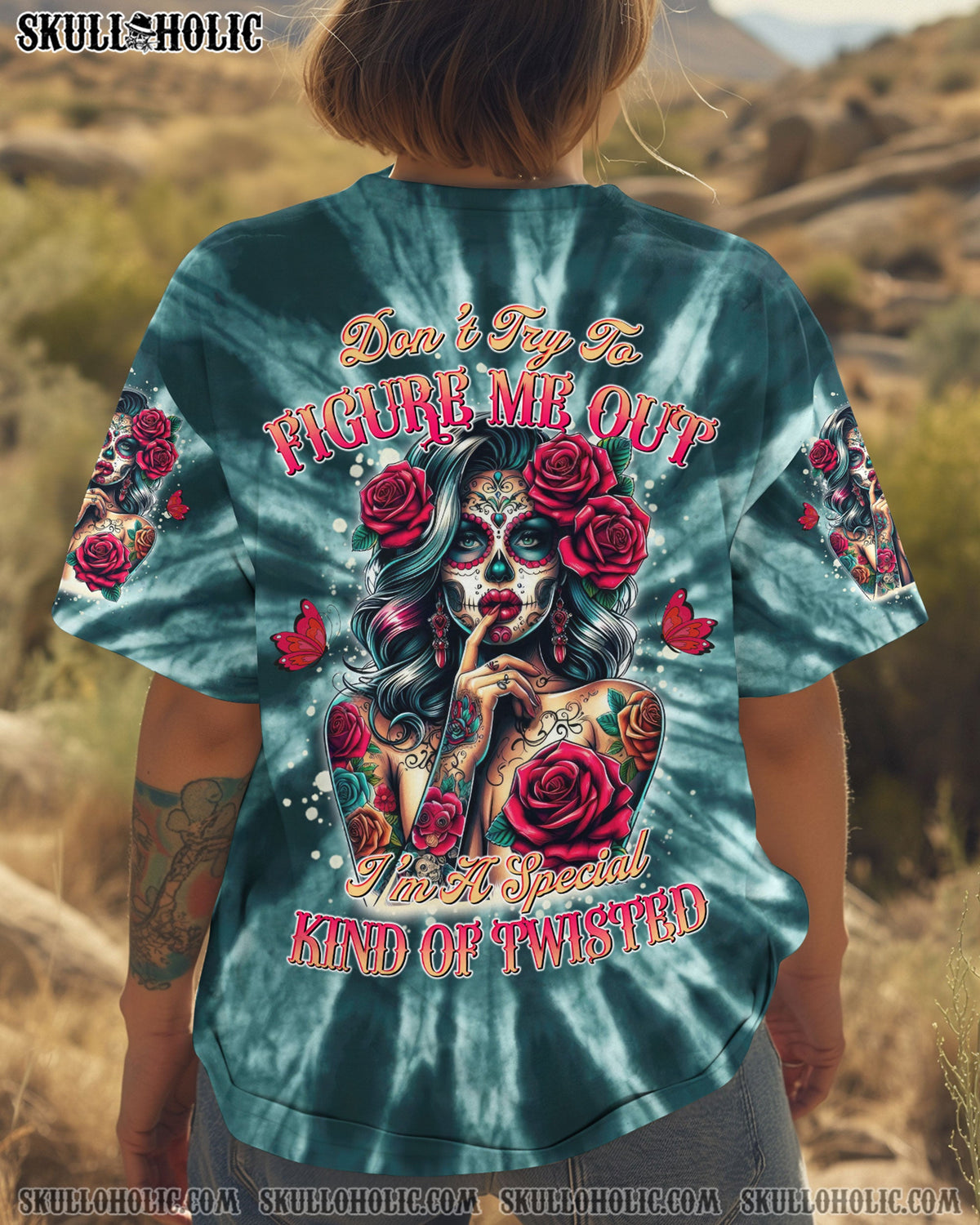 BLISSCORNERS DON'T TRY TO FIGURE ME OUT TIE DYE ALL OVER PRINT
