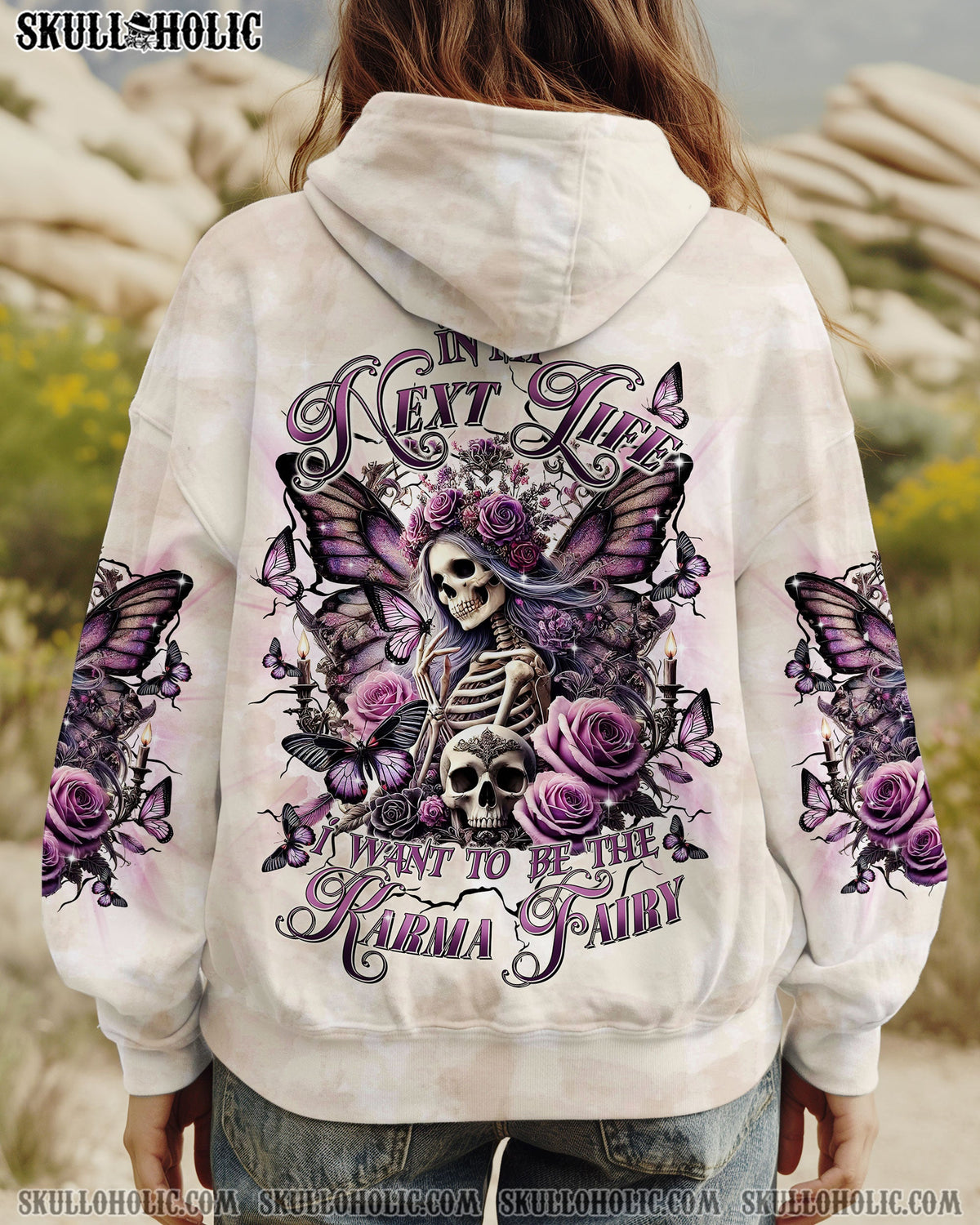 BLISSCORNERS KARMA FAIRY SKULL SKELETON BUTTERFLY ALL OVER PRINT