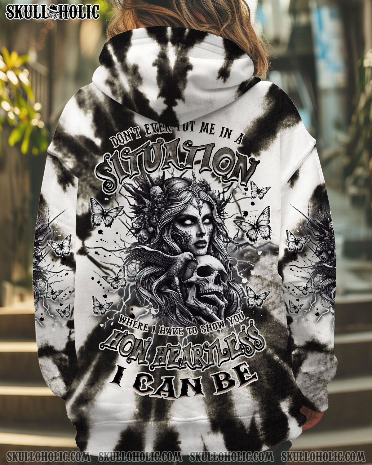 BLISSCORNERS HOW HEARTLESS I CAN BE TATTOO SKULL LADY ALL OVER PRINT