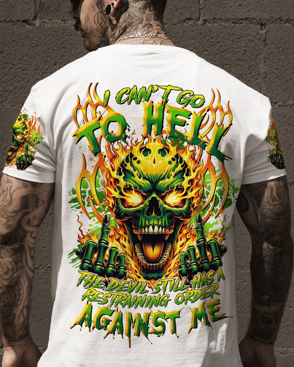BLISSCORNERS I CAN'T GO TO HELL THUNDER SKULL ALL OVER PRINT