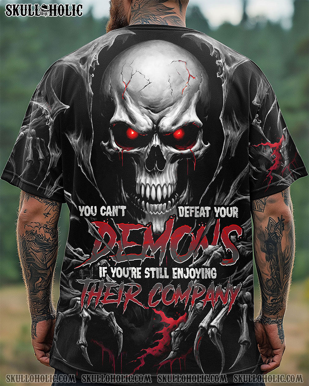 BLISSCORNERS YOU CAN'T DEFEAT YOUR DEMONS ALL OVER PRINT