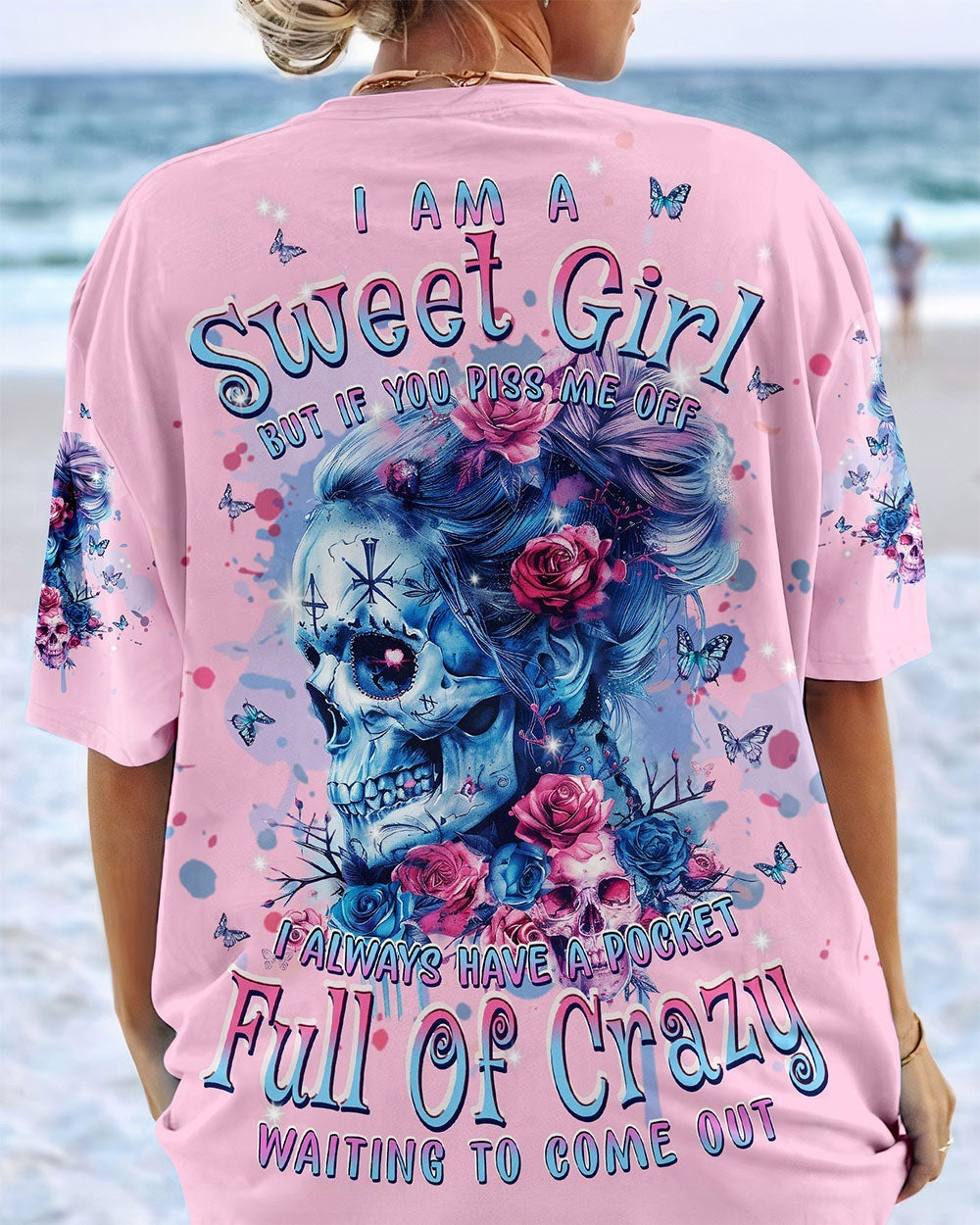 BLISSCORNERS F-BOMB MOM MESSY BUN SKULL ALL OVER PRINT