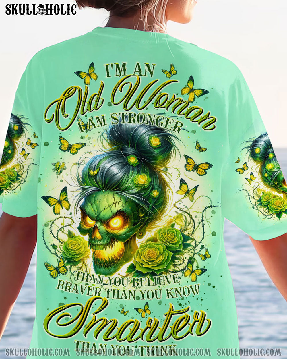 BLISSCORNERS I'M NOT ALWAYS A B SKULL MESSY BUN ROSE ALL OVER PRINT