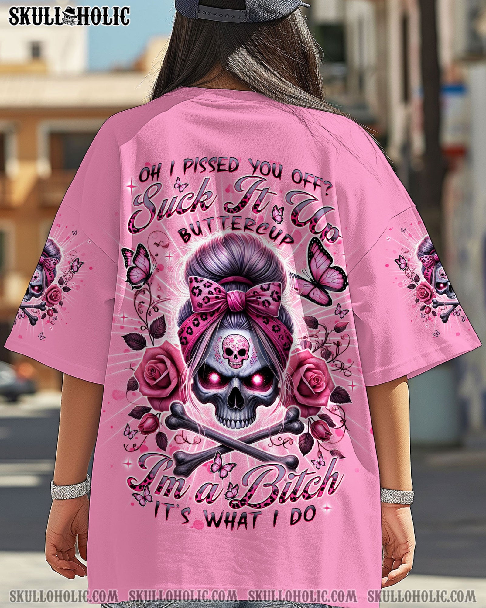 BLISSCORNERS IT'S GOING TO BE ONE OF THOSE DAYS MESSY BUN SKULL ALL OVER PRINT