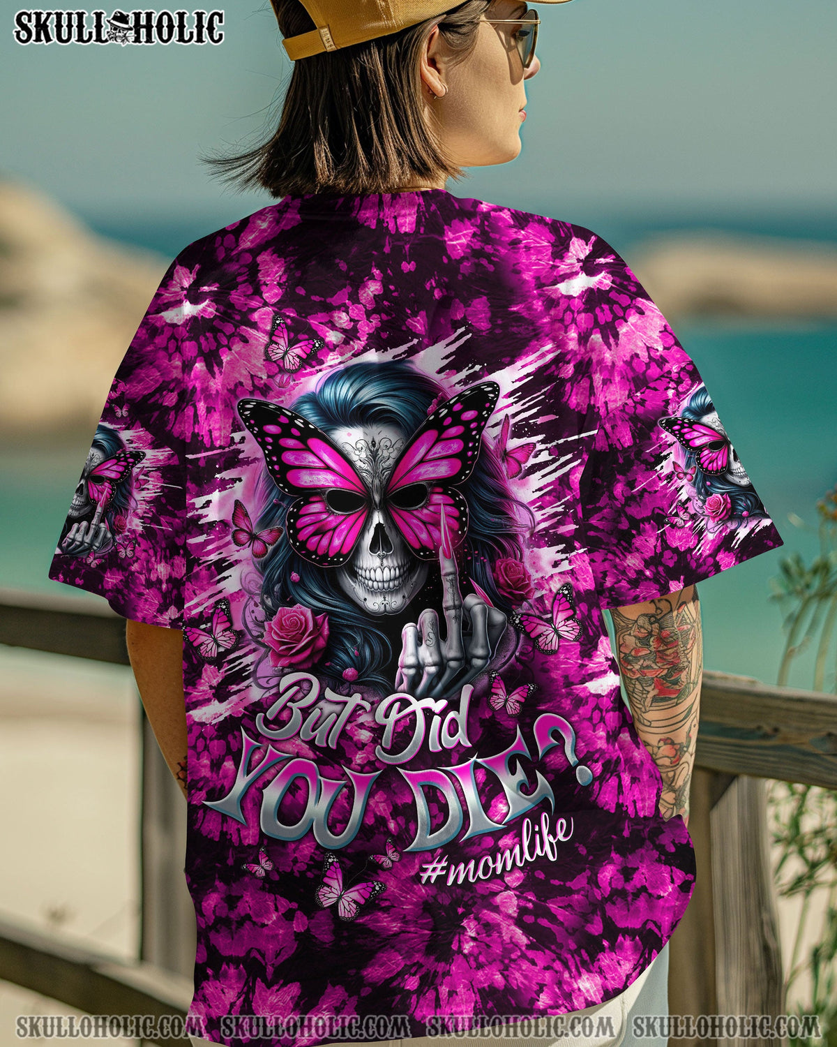 BLISSCORNERS BUT DID YOU DIE MOM LIFE  SKULL LADY TIE DYE  ALL OVER PRINT