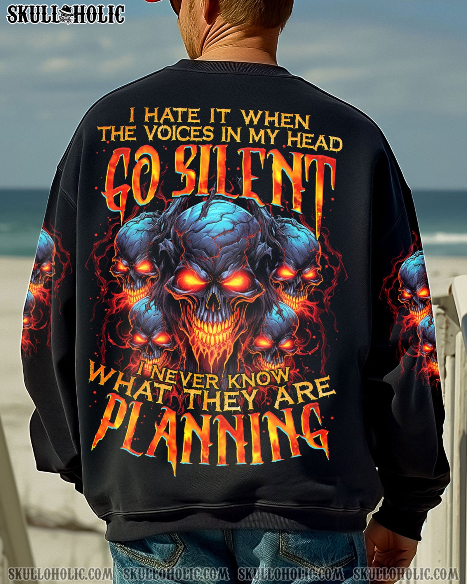 BLISSCORNERS WHEN THE VOICES IN MY HEAD GO SILENT SKULLS ALL OVER PRINT