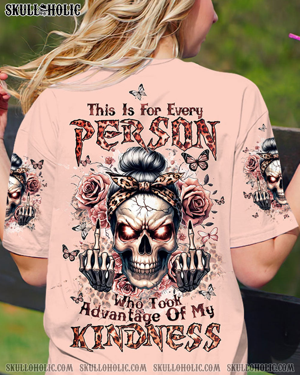 BLISSCORNERS I AM A SWEET GIRL BUT IF YOU PISS ME OFF SKULL MESSY BUN ALL OVER PRINT