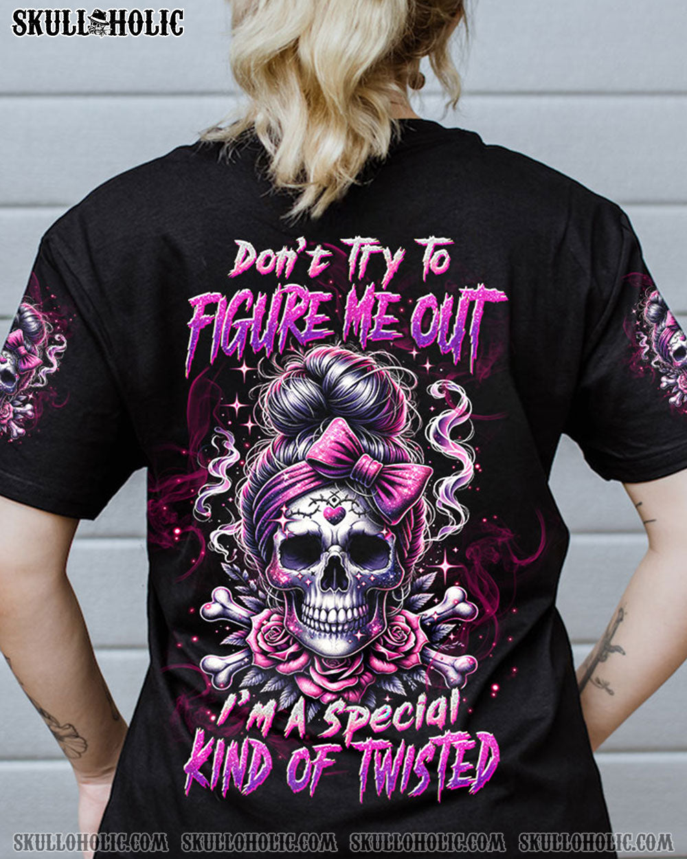 BLISSCORNERS I'M A B DON'T TRY ME MESSY BUN ROSE ALL OVER PRINT