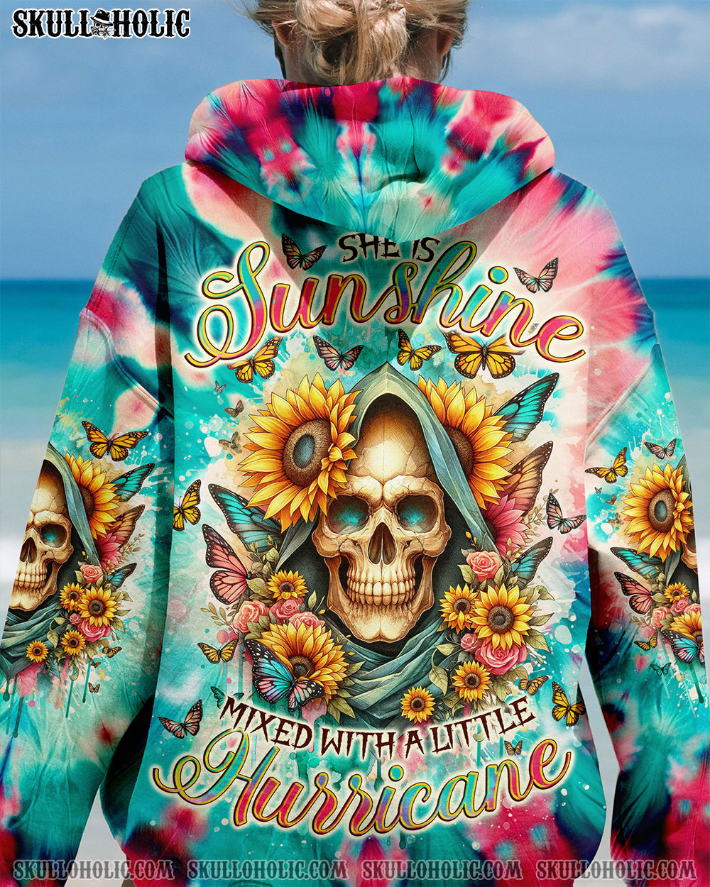BLISSCORNERS SHE IS SUNSHINE SUNFLOWER REAPER TIE DYE ALL OVER PRINT