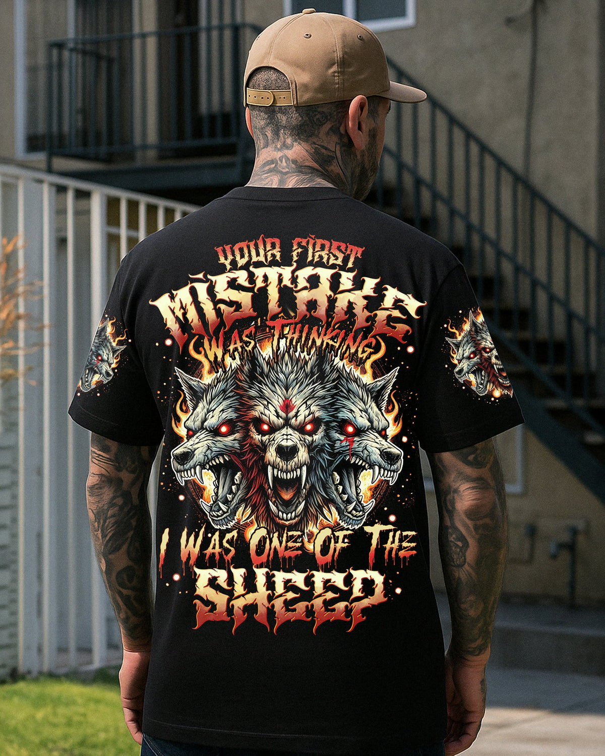 BLISSCORNERS YOUR FIRST MISTAKE SKULL WOLF ALL OVER PRINT
