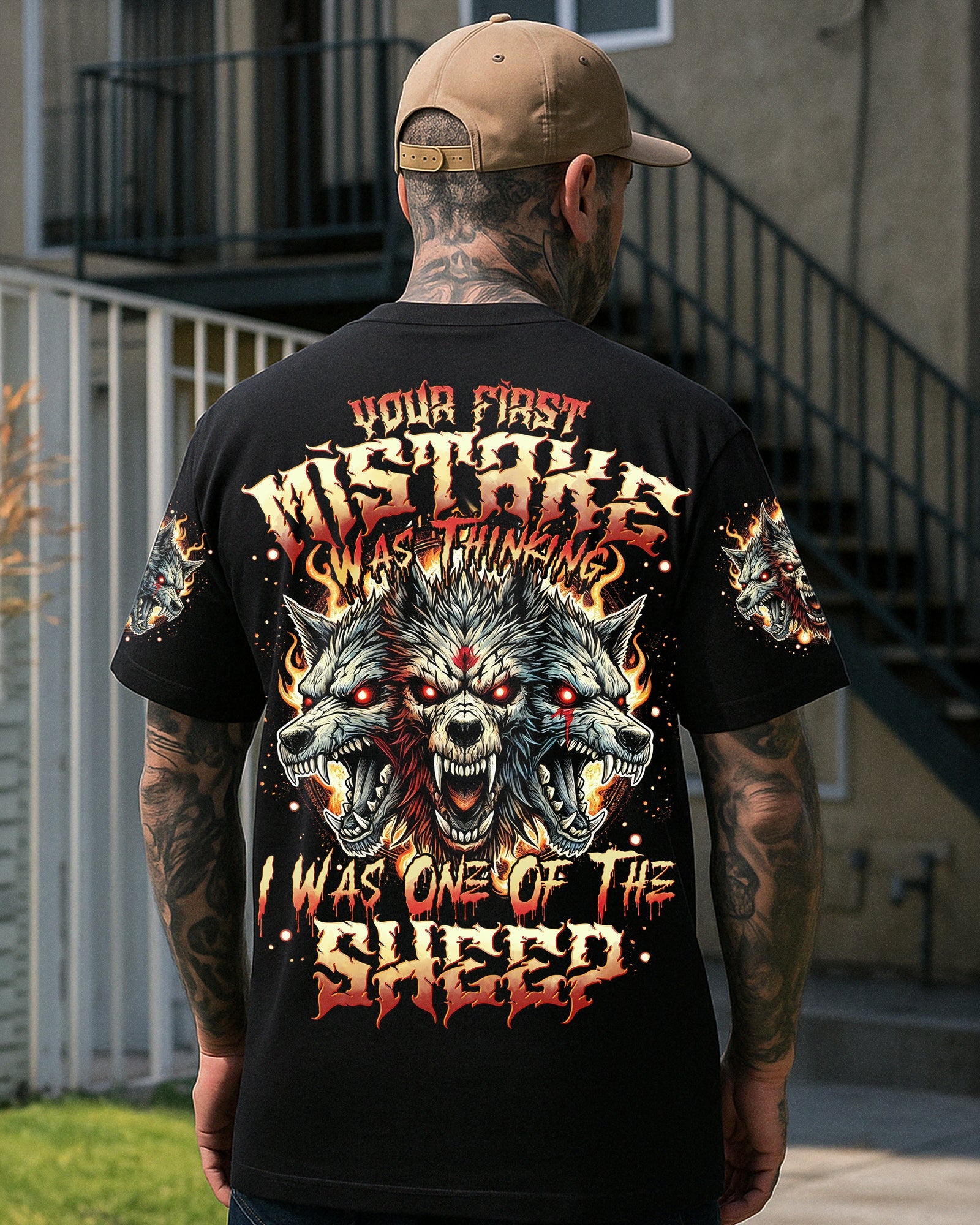 BLISSCORNERS YOUR FIRST MISTAKE SKULL WOLF ALL OVER PRINT