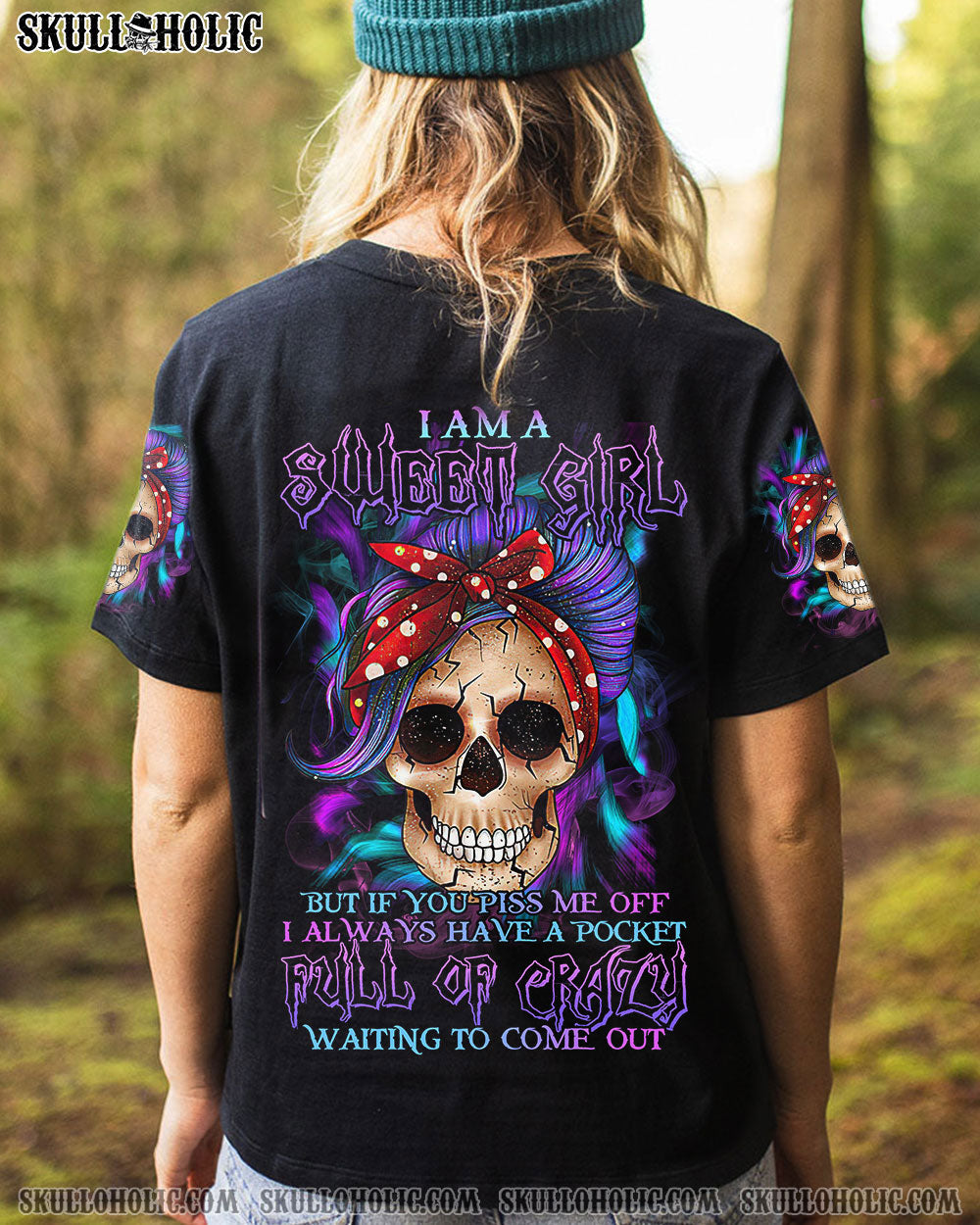 BLISSCORNERS I'M A B DON'T TRY ME ROSE MESSY BUN ALL OVER PRINT