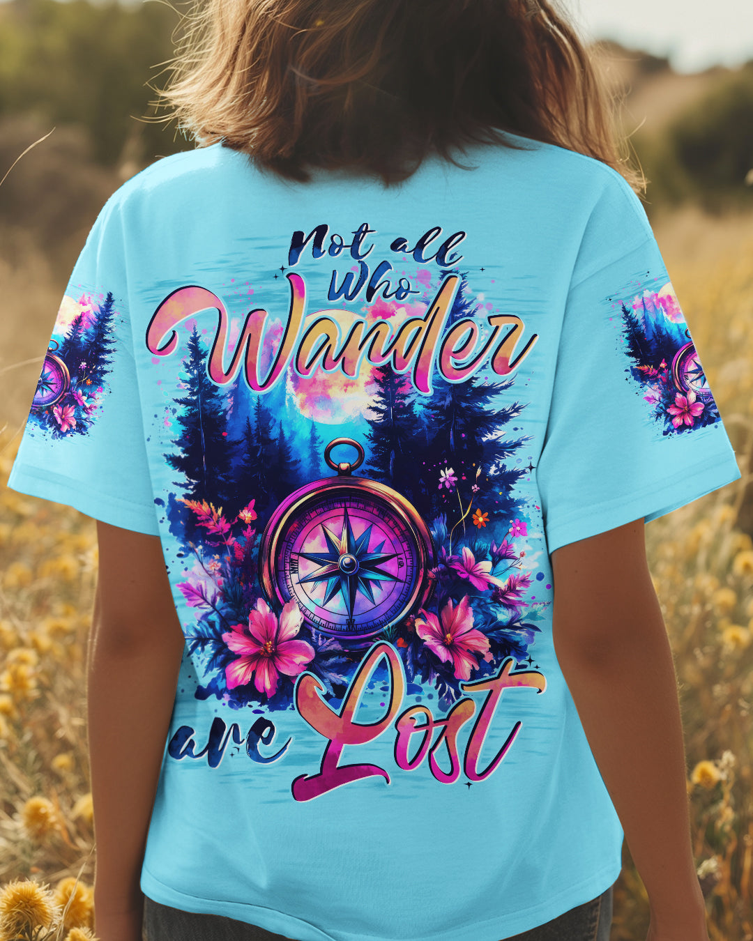 BLISSCORNERS NOT ALL WHO WANDER ARE LOST COMPASS ALL OVER PRINT